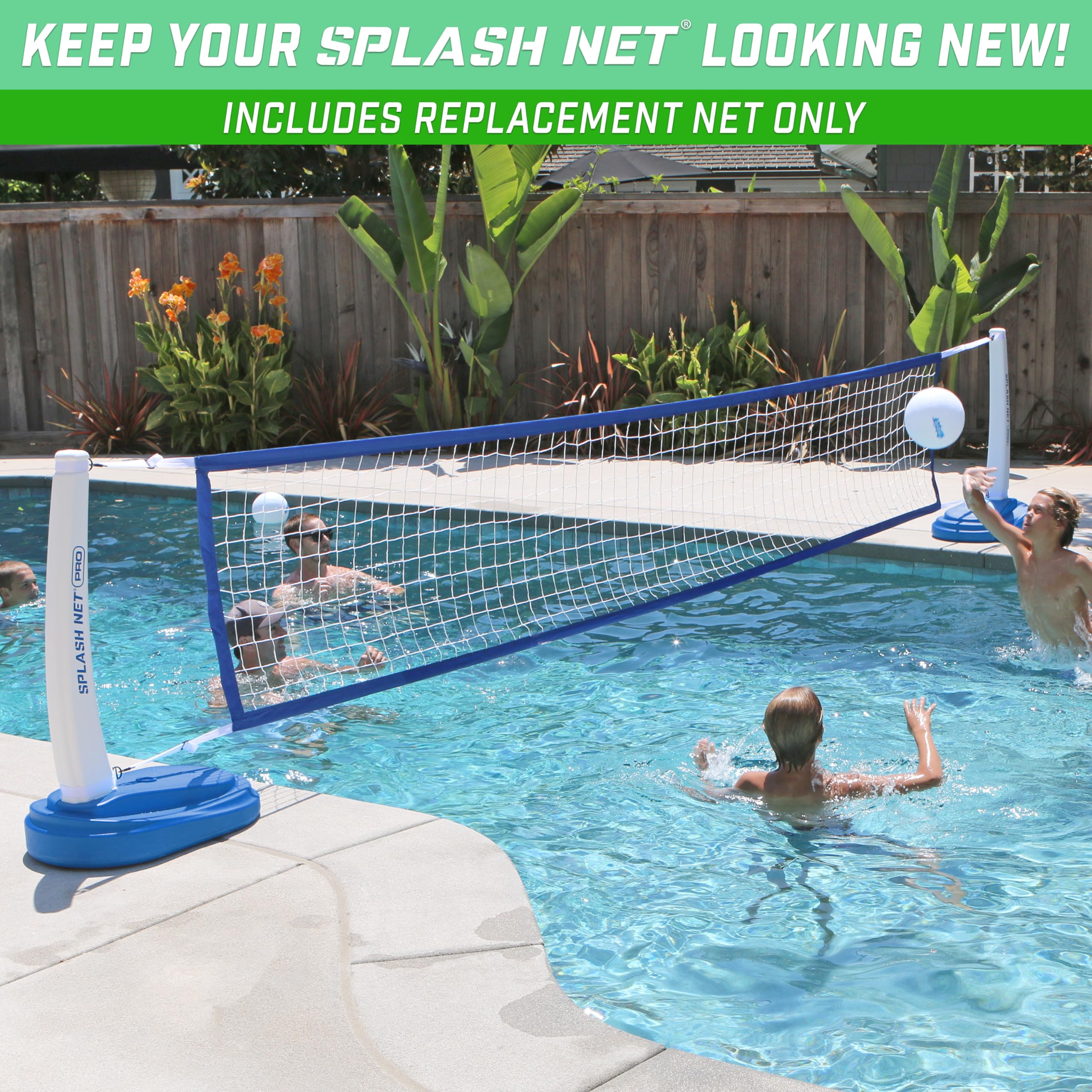GoSports Splash Net PRO & MAX Replacement Pool Volleyball Net - Durable Waterproof Volleyball Net for Backyard, Beach & Pool Games