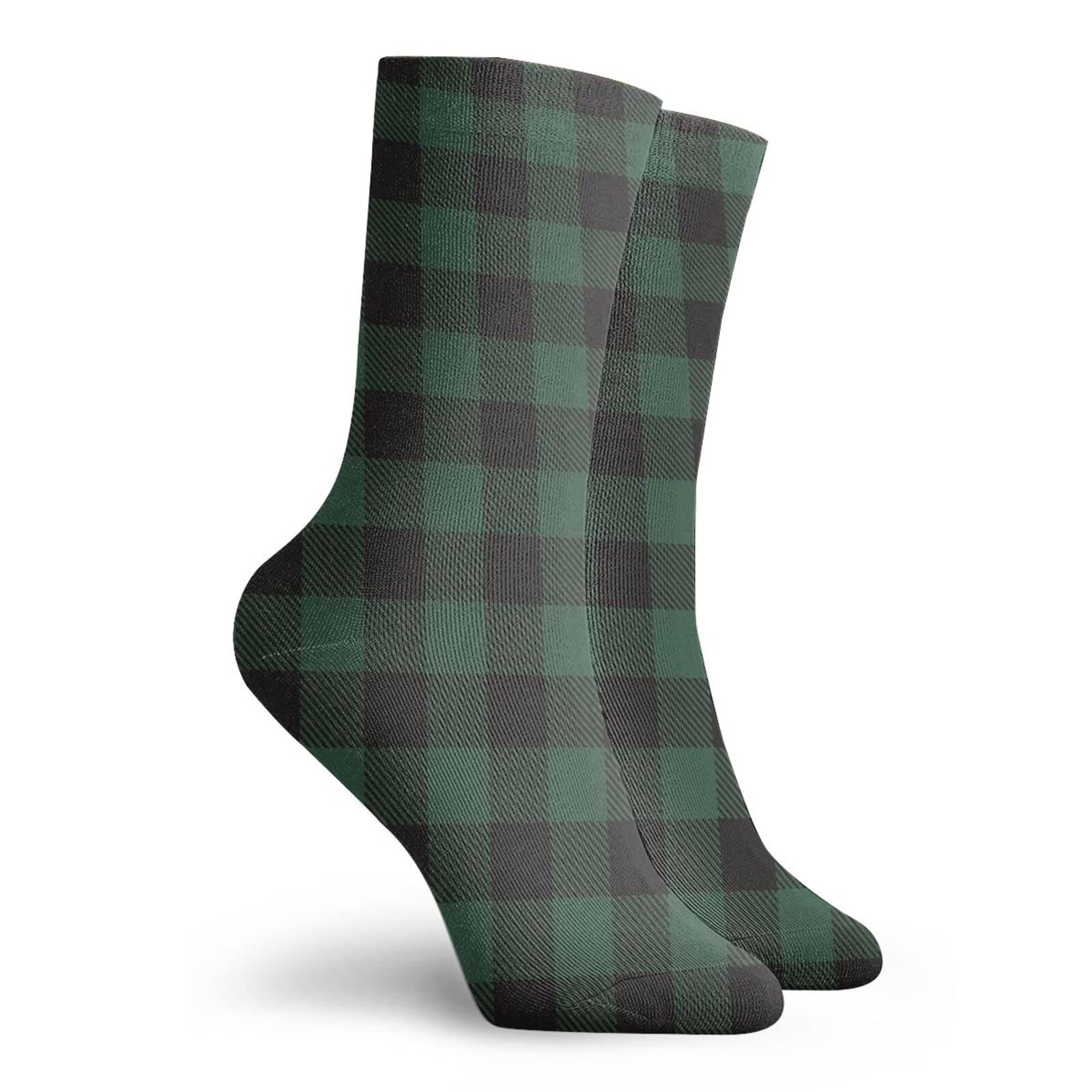 **Buffalo Check Plaid Socks for Men & Women - Warm Winter Crew Socks, Christmas Gifts, Novelty Casual Athletic Socks - Perfect for Holidays, Office, and Everyday Wear**