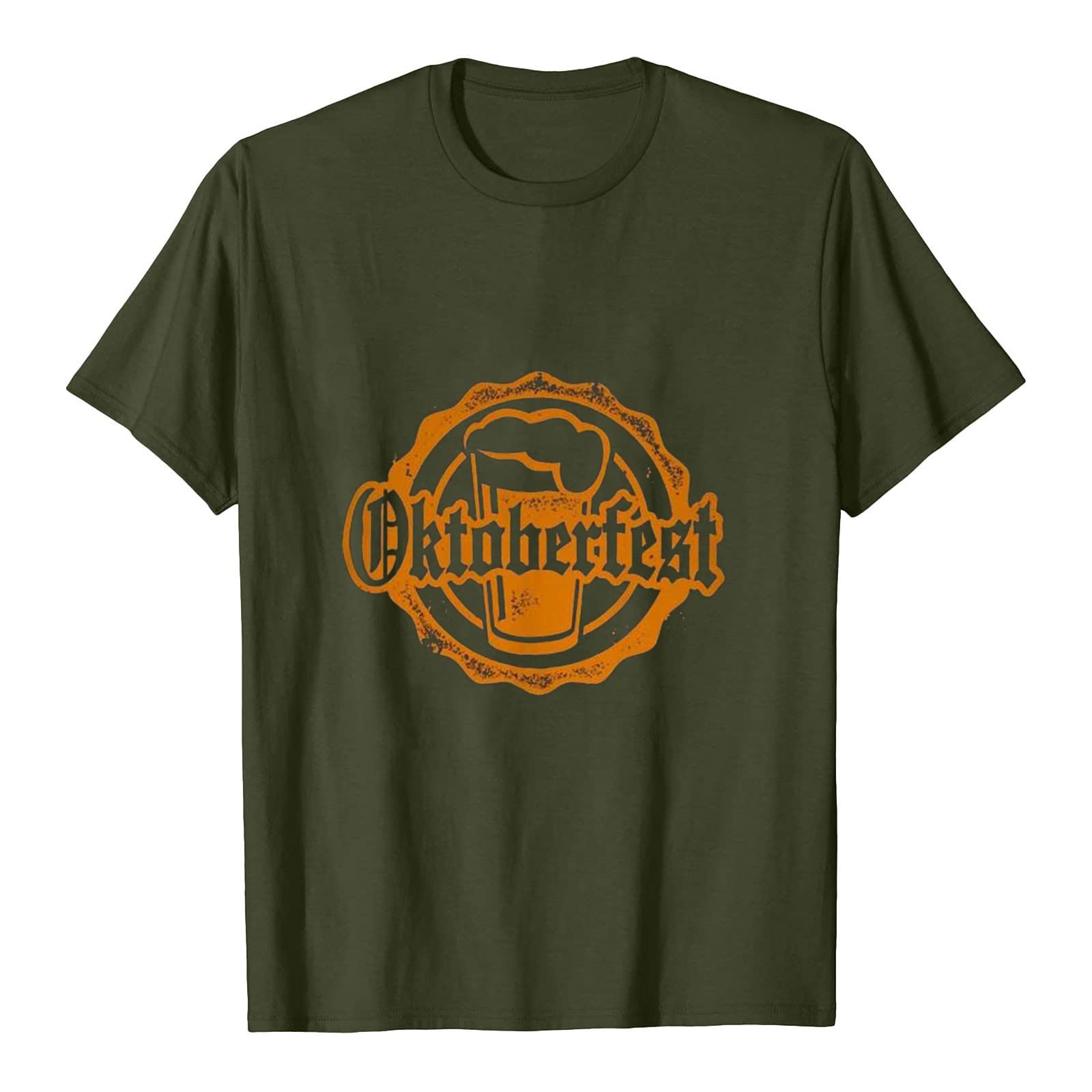 Women's Oktoberfest Round Neck Short Sleeve Tee - Summer Letter Print Casual Blouse for Daily Wear & Commute | Perfect for Festivals, Office & Weekend Outings