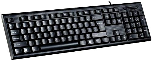 Ultra-Thin USB Wired Keyboard - Quiet Portable Computer Keyboard for Windows Laptop, PC & Notebook - Perfect for Office, Home & Gaming Use