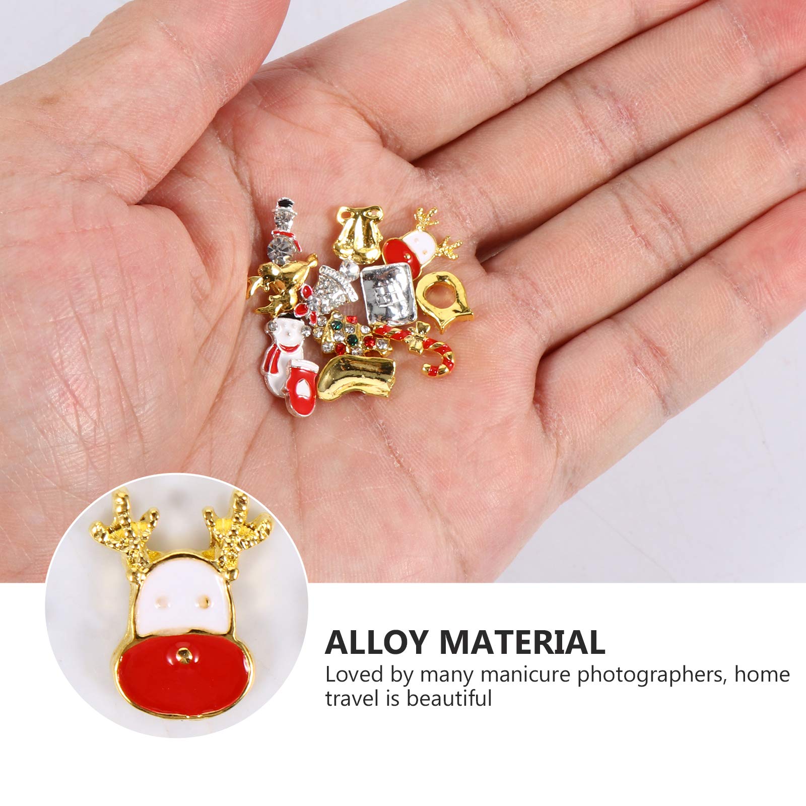 2 Boxes Christmas Alloy Manicure Nail Slices - Snowflake Nail Decals, 3D Rhinestone Metal Decorations for Christmas Nail Art & Phone Case DIY (Perfect for Holiday Parties & Gift Giving)
