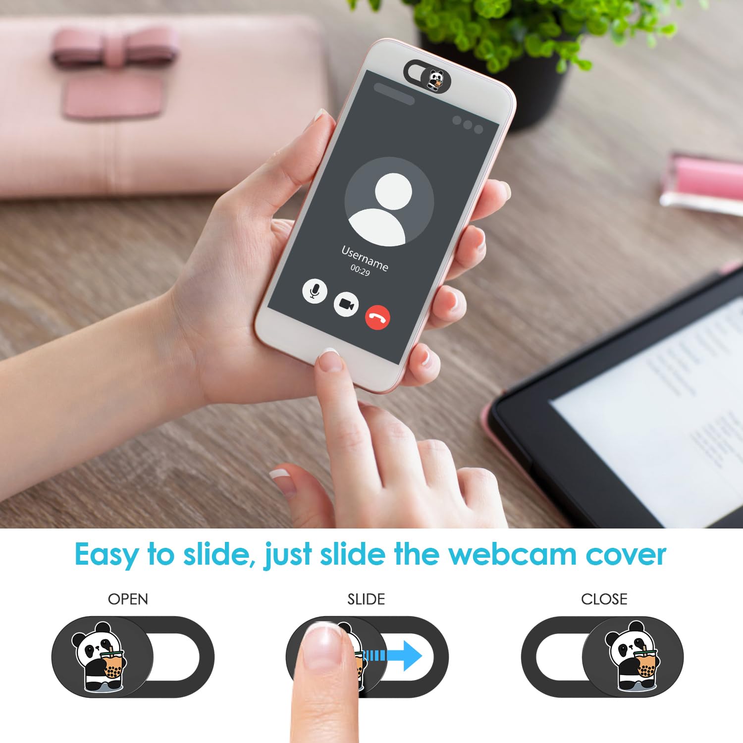 Laptop Camera Cover Slide - Privacy Webcam Cover for MacBook, iPhone, iPad, Smartphones - Secure Camera Protector for Personal Privacy & Security - Ideal for Remote Work, Online Meetings & Home Office