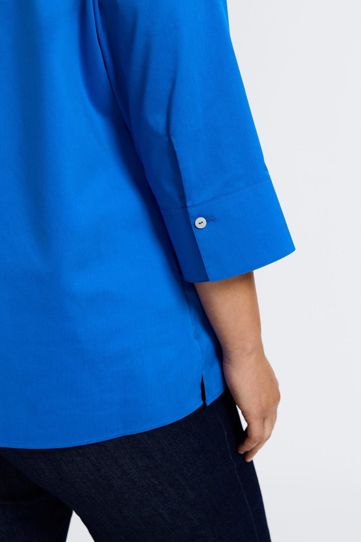 Julia Plus No Iron Stretch Cotton 3/4 Sleeve Popover Shirt for Women - Wrinkle-Free Comfort Top for Office & Casual Wear