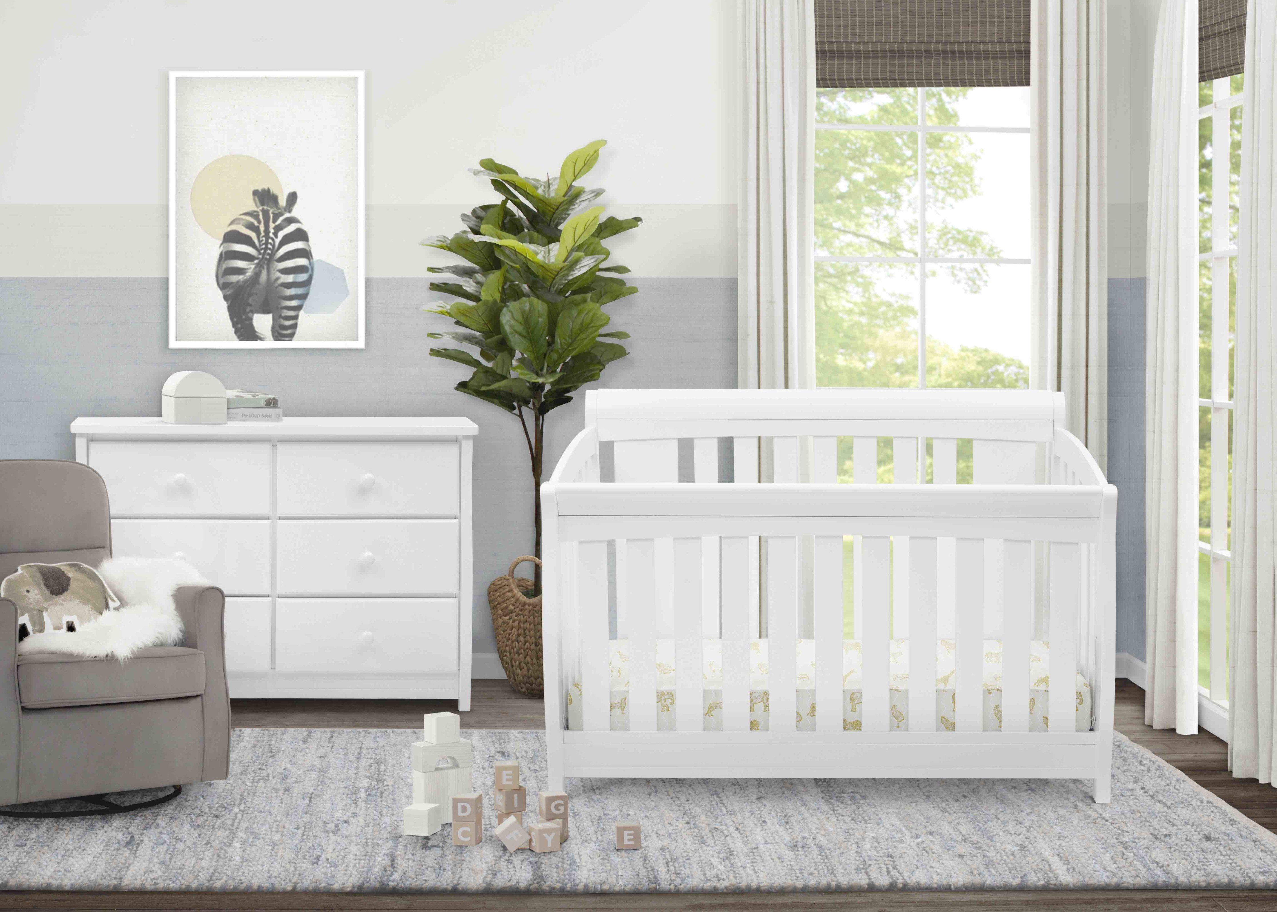 Clermont 4-in-1 Convertible Baby Crib - Toddler Bed & Daybed with Mattress | Nursery Furniture for Boys & Girls | Perfect for Small Spaces & Growing Families