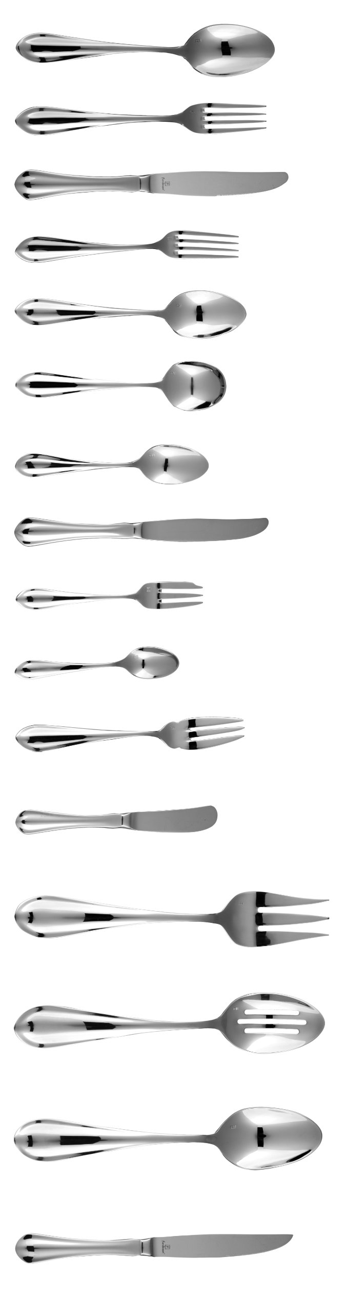 Fortessa Forge 18/10 Stainless Steel Flatware Set - 12 Elegant Dessert & Oval Soup Spoons for Fine Dining, Restaurants & Home Entertaining