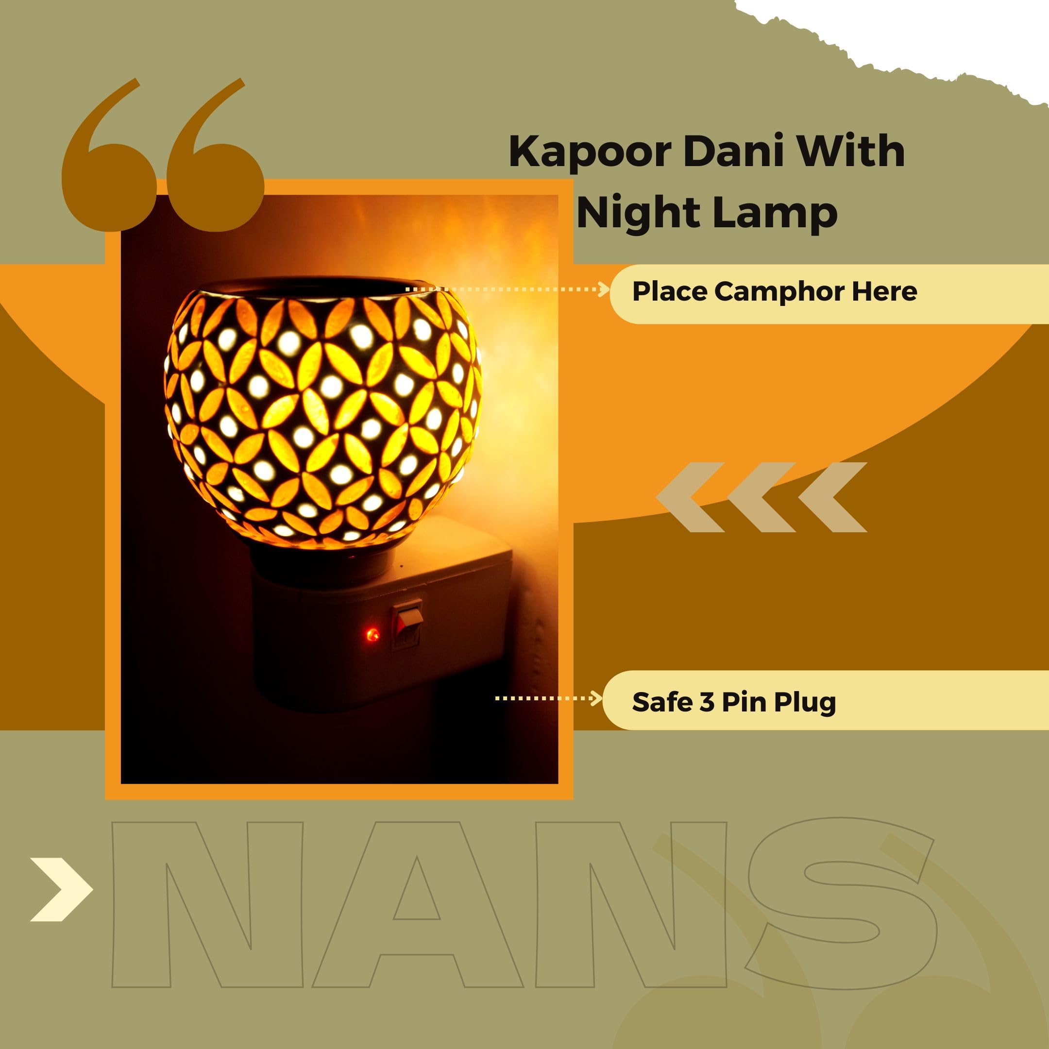 Premium Ceramic Aroma Diffuser & Night Light - Essential Oil Warmer with On/Off Switch, Multi-Functional Camphor Burner for Home, Yoga, Spa & Bedroom Relaxation