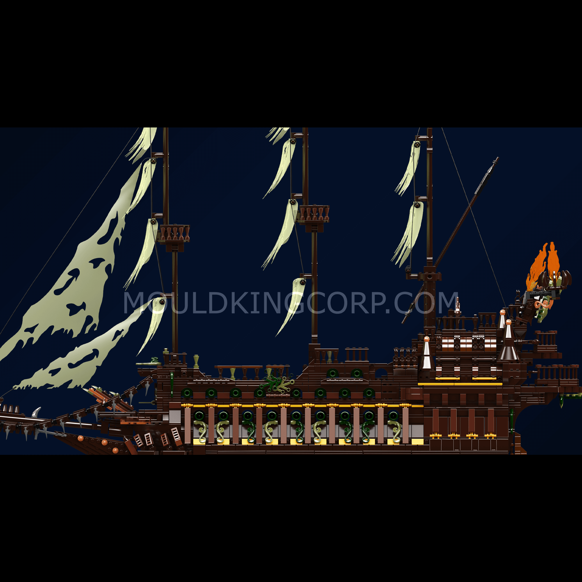 Mould King 13197 The Flying Dutchman Pirate Ship Model Building Kit - 4,364 PCS Blocks | DIY Collectible Display for Adults & Teens | Perfect for Home Decor, Gift, or Office Display