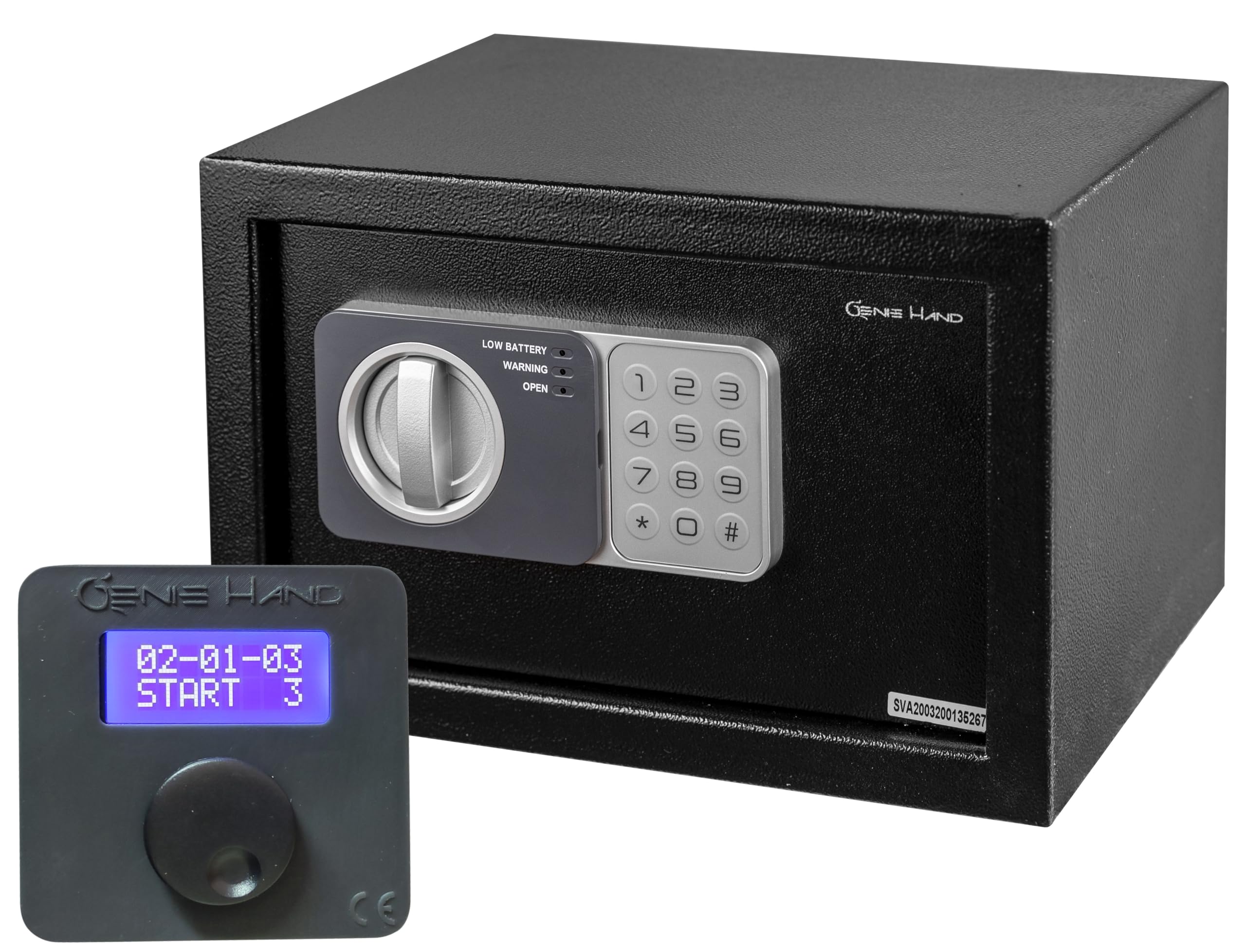 Genie Hand Time Lock Safe with Countdown Timer - B-Class Security Lock & Anti-Bounce Technology - Medium Size Safe Box for Cash, Jewelry & Valuables - Perfect for Home, Office or Retail Security