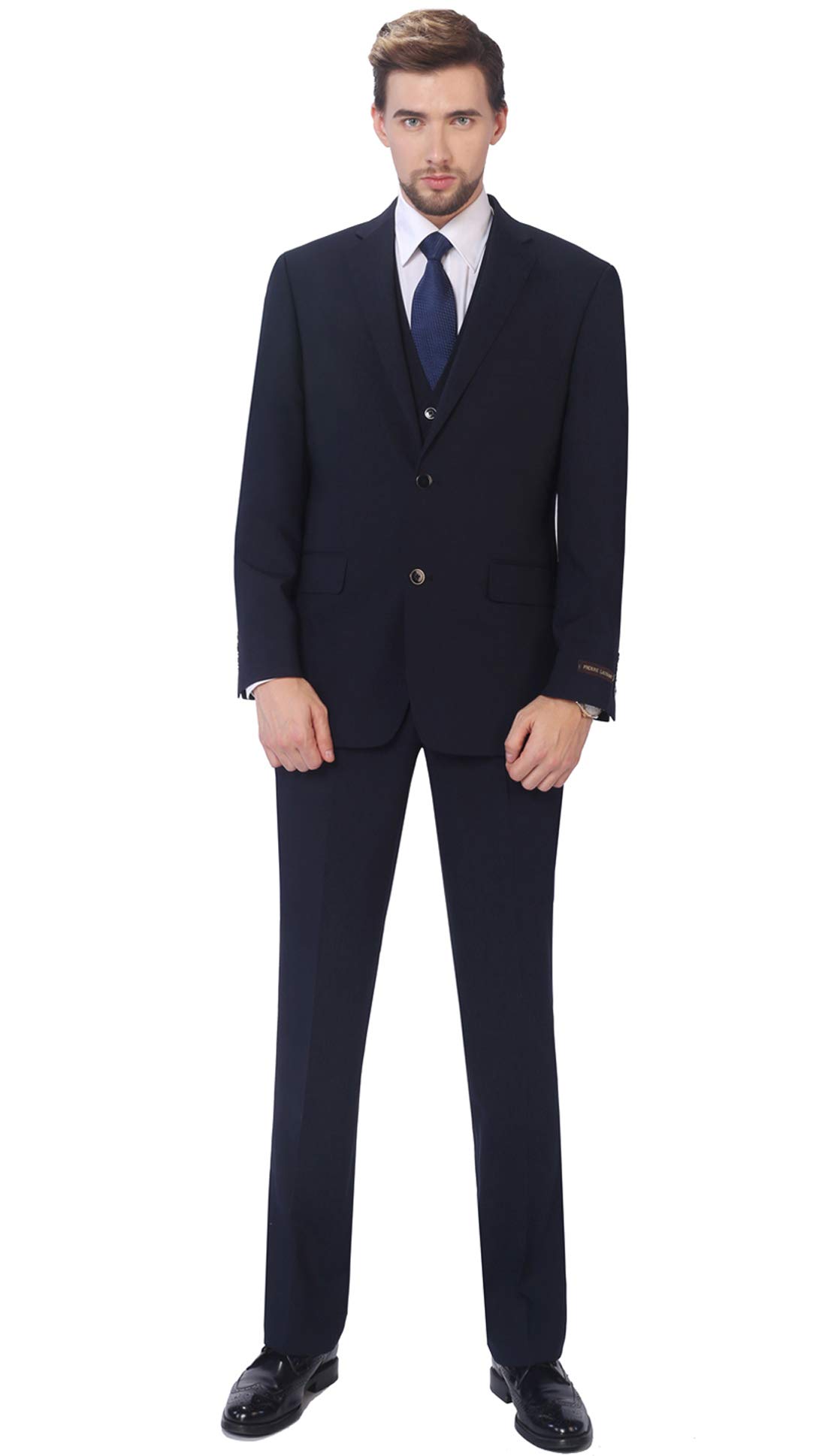 P&L Classic Fit Men's 3-Piece Single Breasted 2-Button Suit Set - Formal Business Attire for Weddings, Interviews & Office Wear