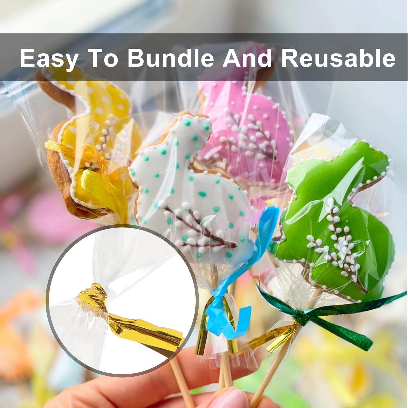 200pcs 3x11 Inch Clear Pretzel Rod Bags - Cellophane Candy Bags with Ties for Party Favors, Cake Pops, Gift Wrapping & Apple Treats | Perfect for Birthday Parties, Baby Showers & Holiday Gifting