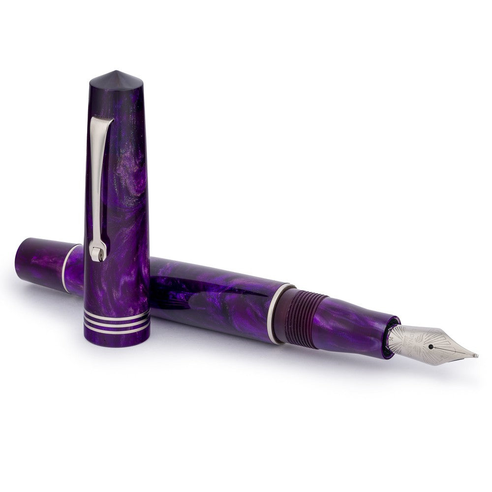 Leonardo × @nibsandflourishes Fioritura Viola Fountain Pen with Rhodium Trim - Elegant Writing Instrument for Calligraphy, Journaling & Gift Giving