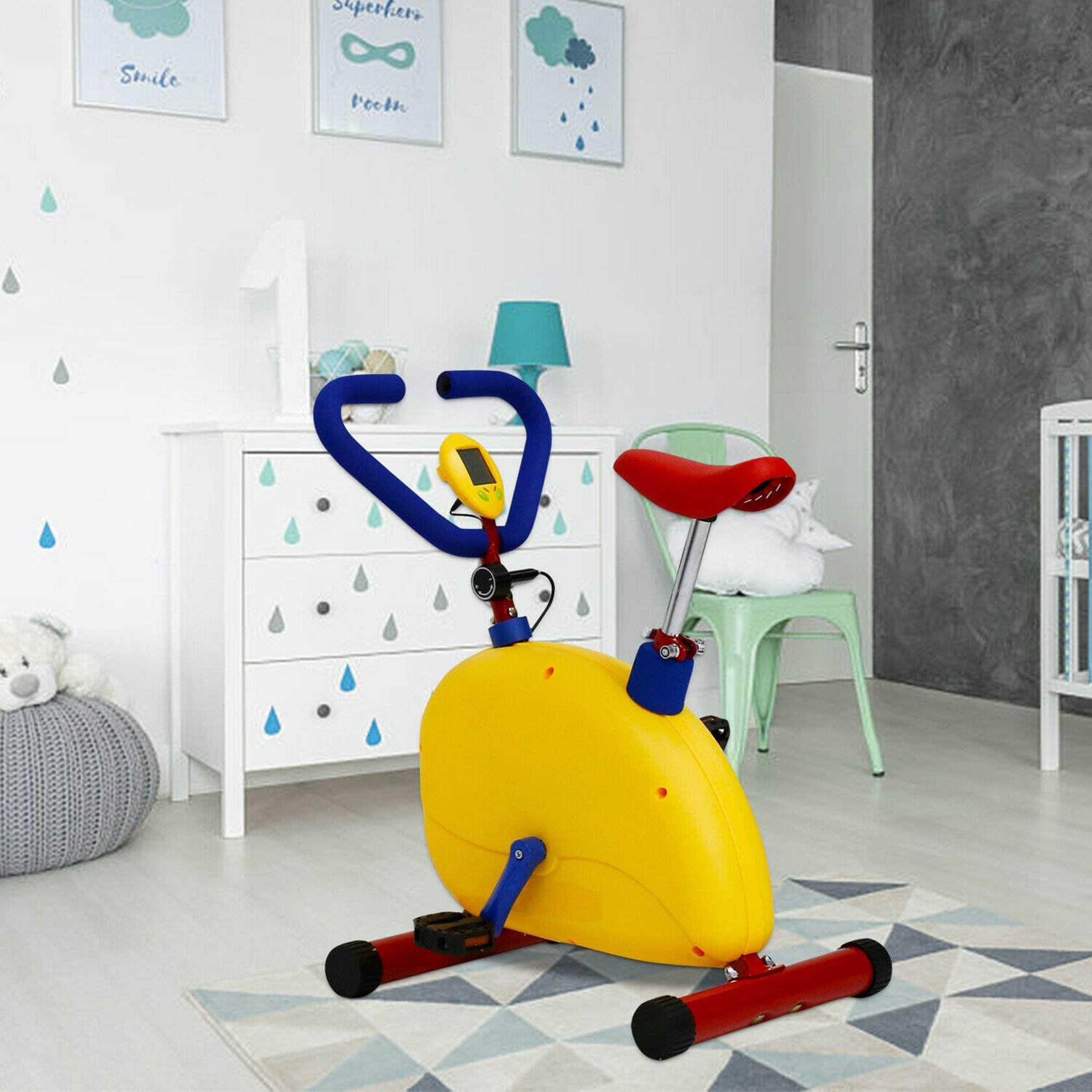 **Kids Exercise Bike - Adjustable Seat Indoor Cardio Training Equipment for Toddlers & Children | Fun & Fitness Stationary Bike for Home, Gym, Playroom**