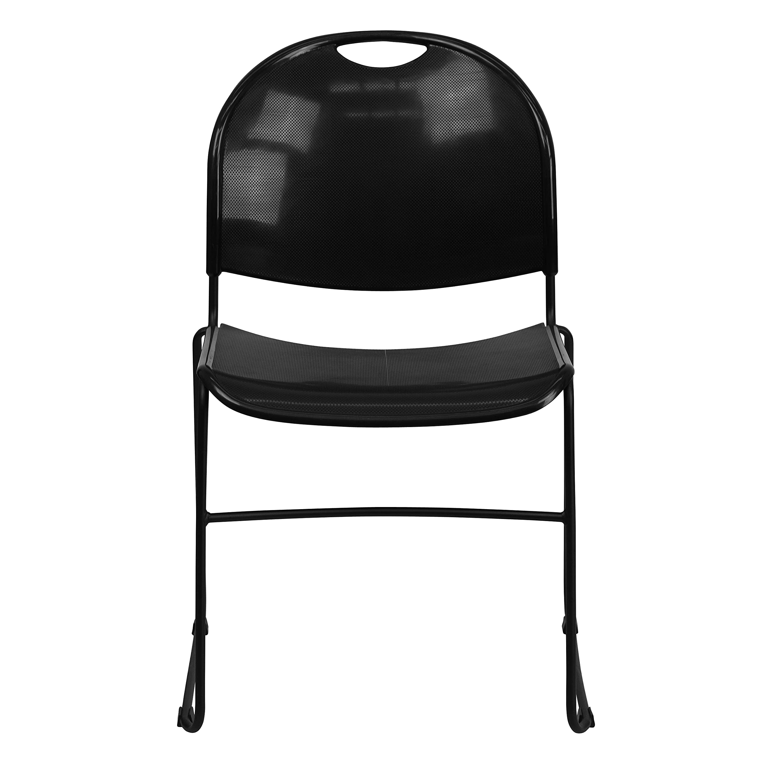 Black Ultra-Compact Stackable Chair - Space-Saving Office Guest Chair & Student Chair for Classrooms, Events, and Small Spaces