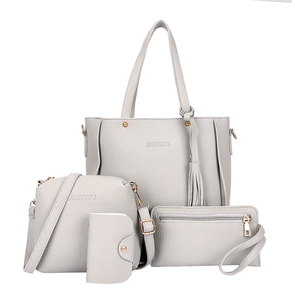 Segater® Women's Handbag Set - Shoulder Bag, Crossbody Bag, Wallet & Card Purse (4-Piece) - Perfect for Work, Travel & Everyday Use