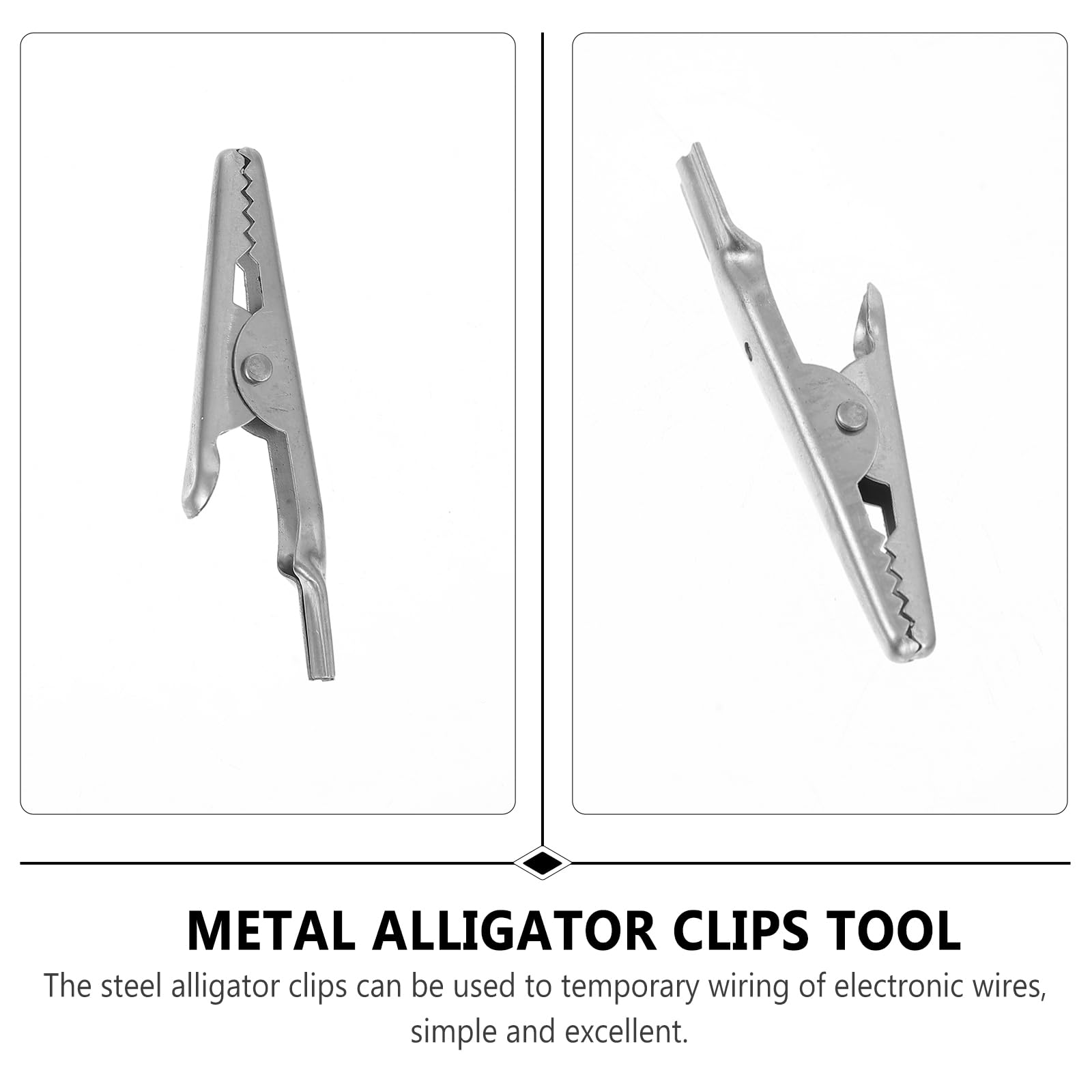 Uonlytech 10pcs Stainless Steel Alligator Clips - Heavy Duty Crocodile Test Clamps for Electronics, Circuits, and DIY Projects - Perfect for Quick Testing, Wiring, and Electrical Repairs