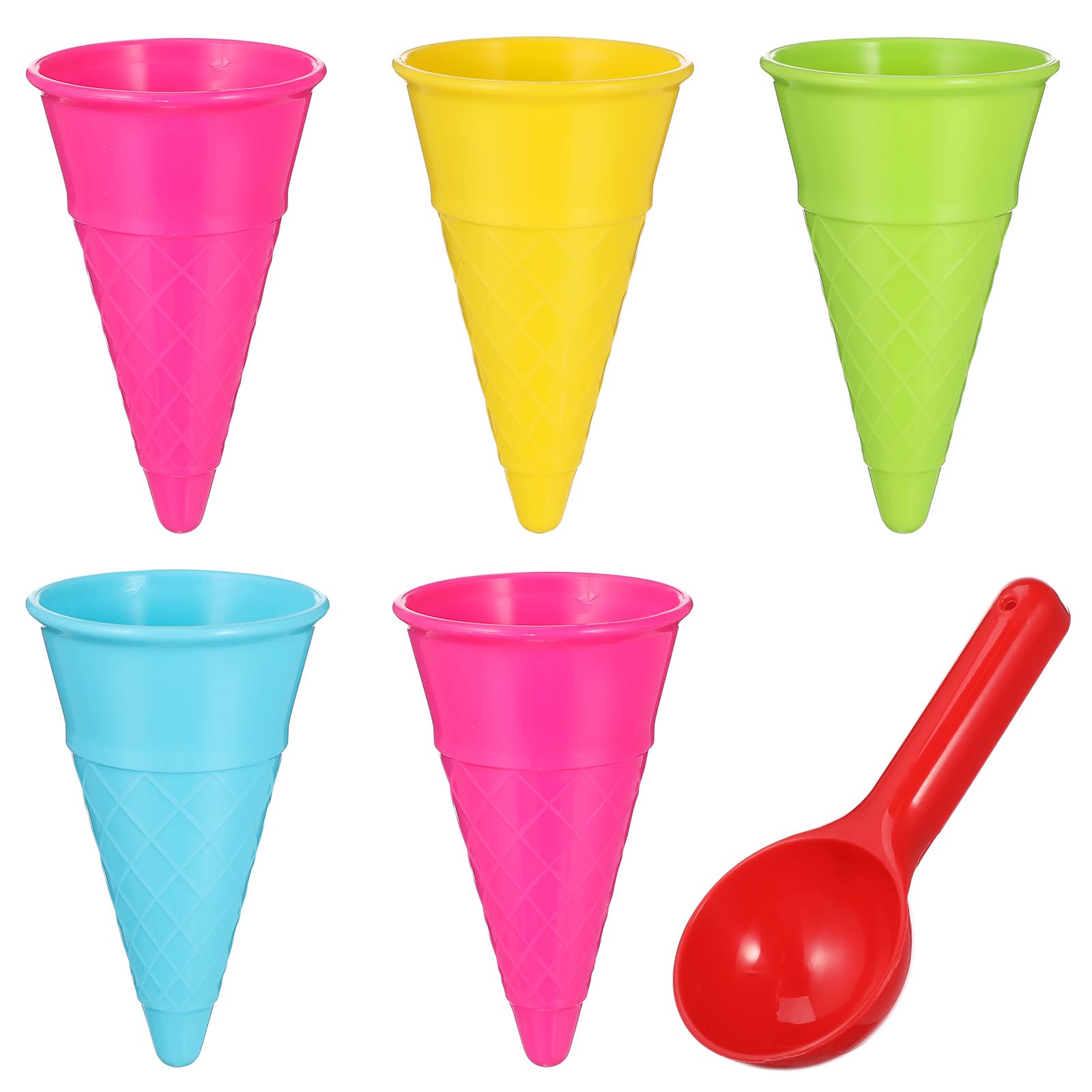 6pcs Kids Beach Toys Set - Sand Scoop & Ice Cream Cones for Outdoor Play