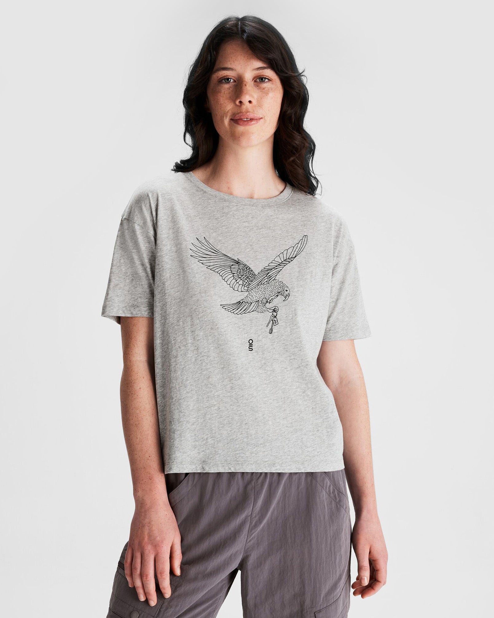 Organic Cotton Women's T-Shirt by O.Smither - Light Grey Marle | Soft & Breathable Casual Tee for Everyday Wear, Yoga & Lounge