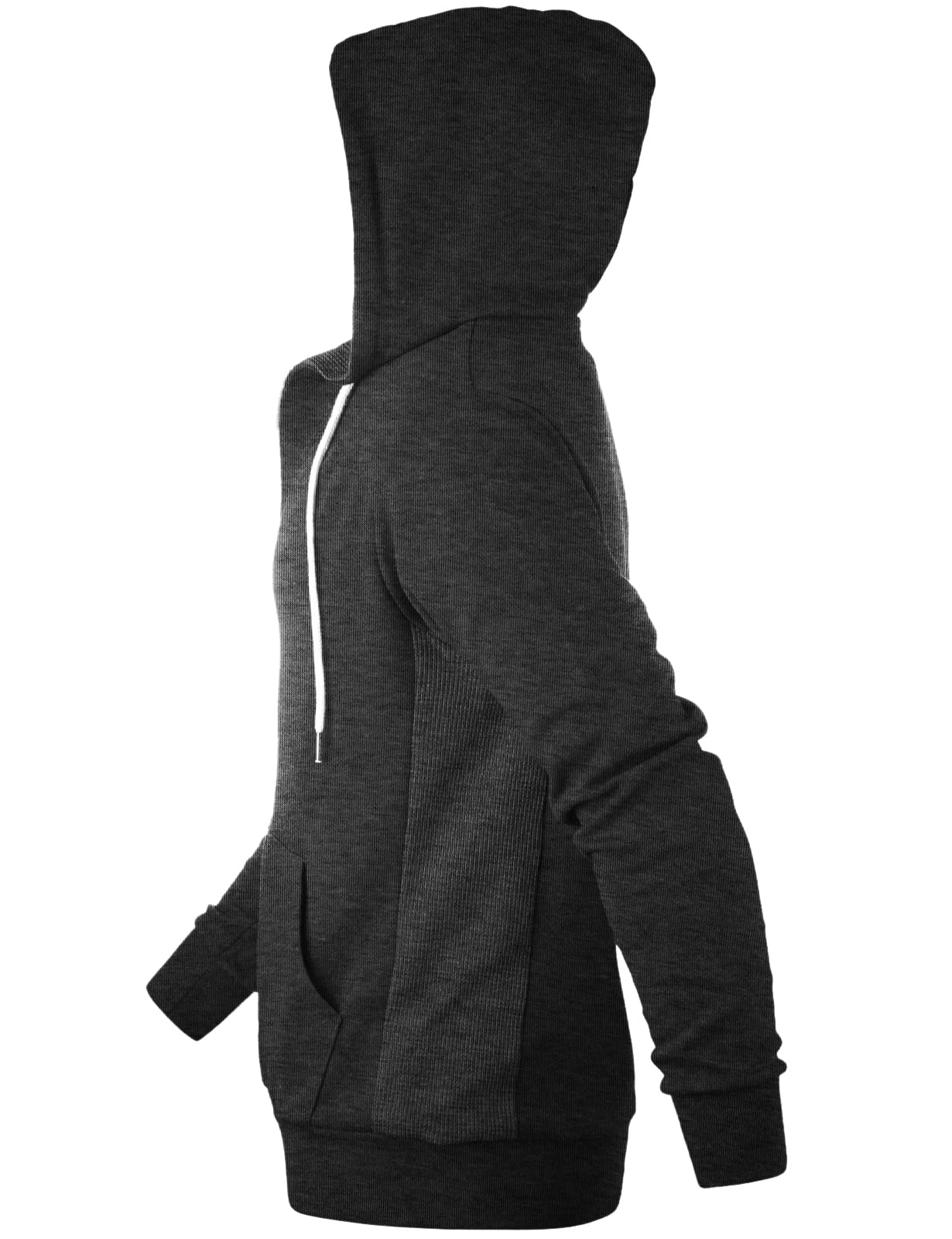 Men's Slim Fit Long Sleeve Lightweight Zip-Up Hoodie - Waffle Knit Pullover with Kangaroo Pocket for Casual Wear, Outdoor Activities & Travel