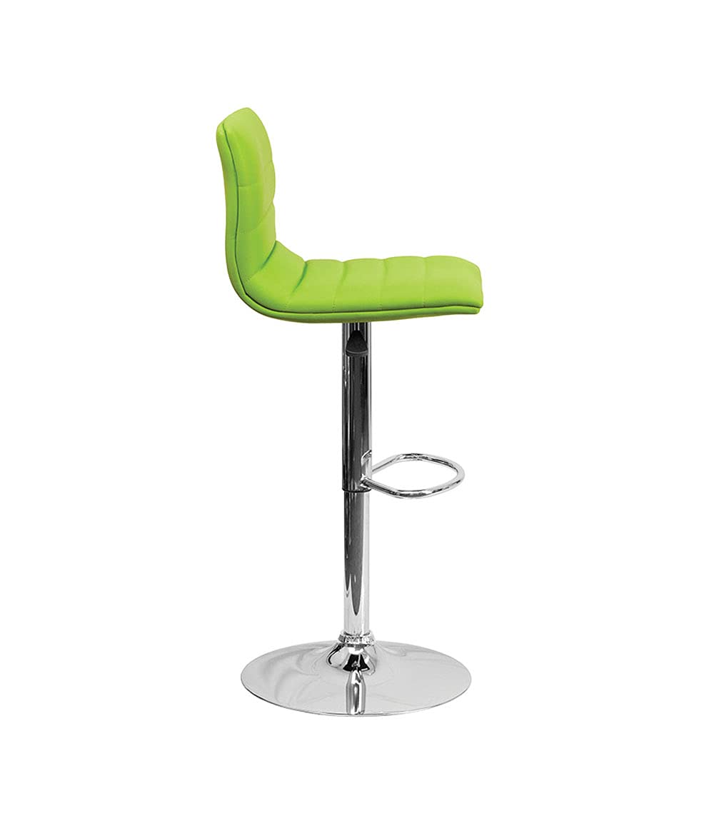 Flash Furniture Vincent 2-Pack Modern Green Vinyl Adjustable Bar Stools with Back Support - 24