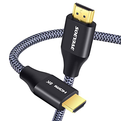 SOEYBAE 8K HDMI Cable 2.1 48Gbps Ultra High Speed 4K 120Hz 8K 60Hz HDR eARC Dolby Vision - 1M/3.3ft for Gaming, Home Theater, PS5, Xbox Series X, PC, 8K TV, Monitor - Premium Gold-Plated Connectors