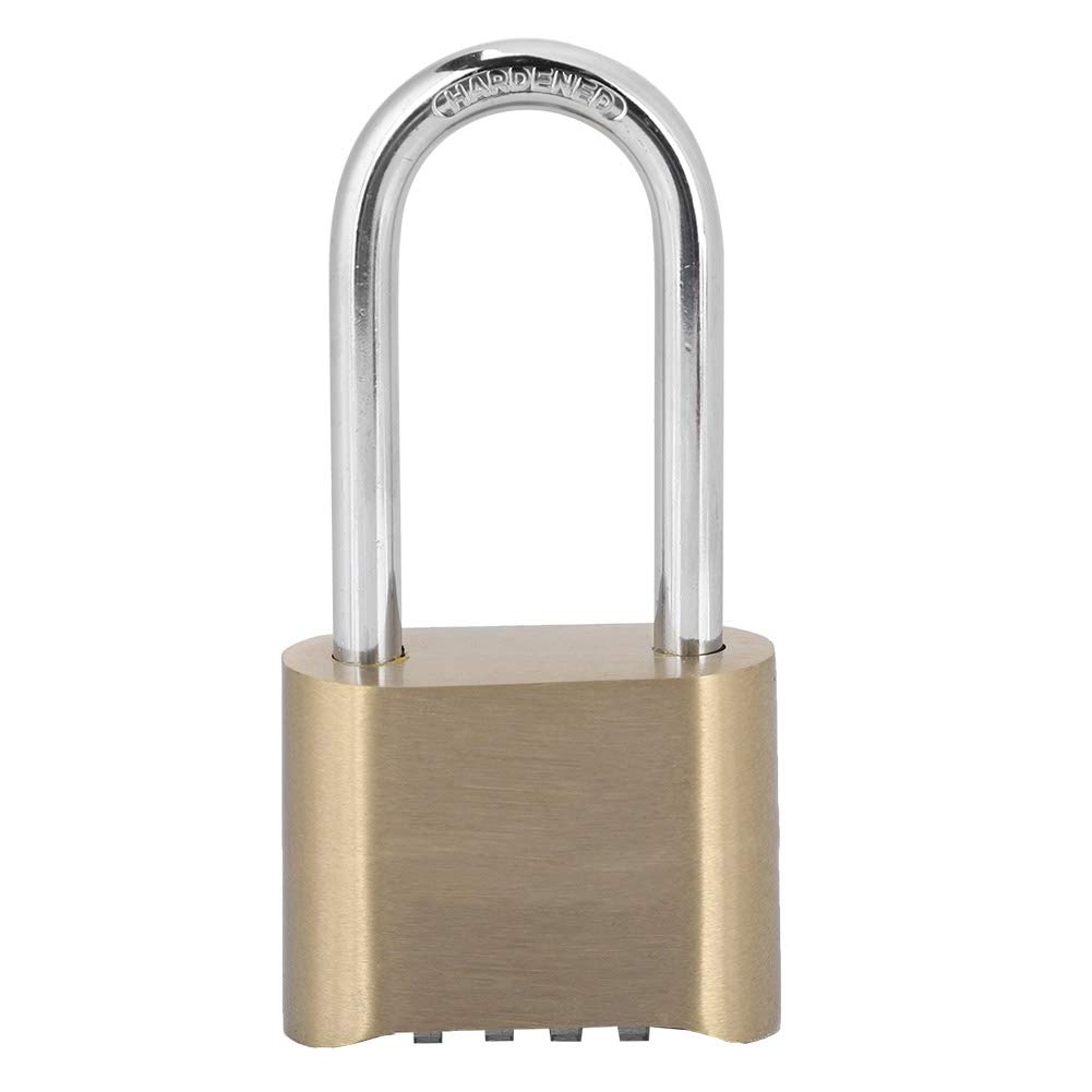 4-Dial Combination Brass Padlock - Metal Digital Password Lock for Suitcase, Backpack & Travel Luggage | Secure Your Belongings During Trips & Storage
