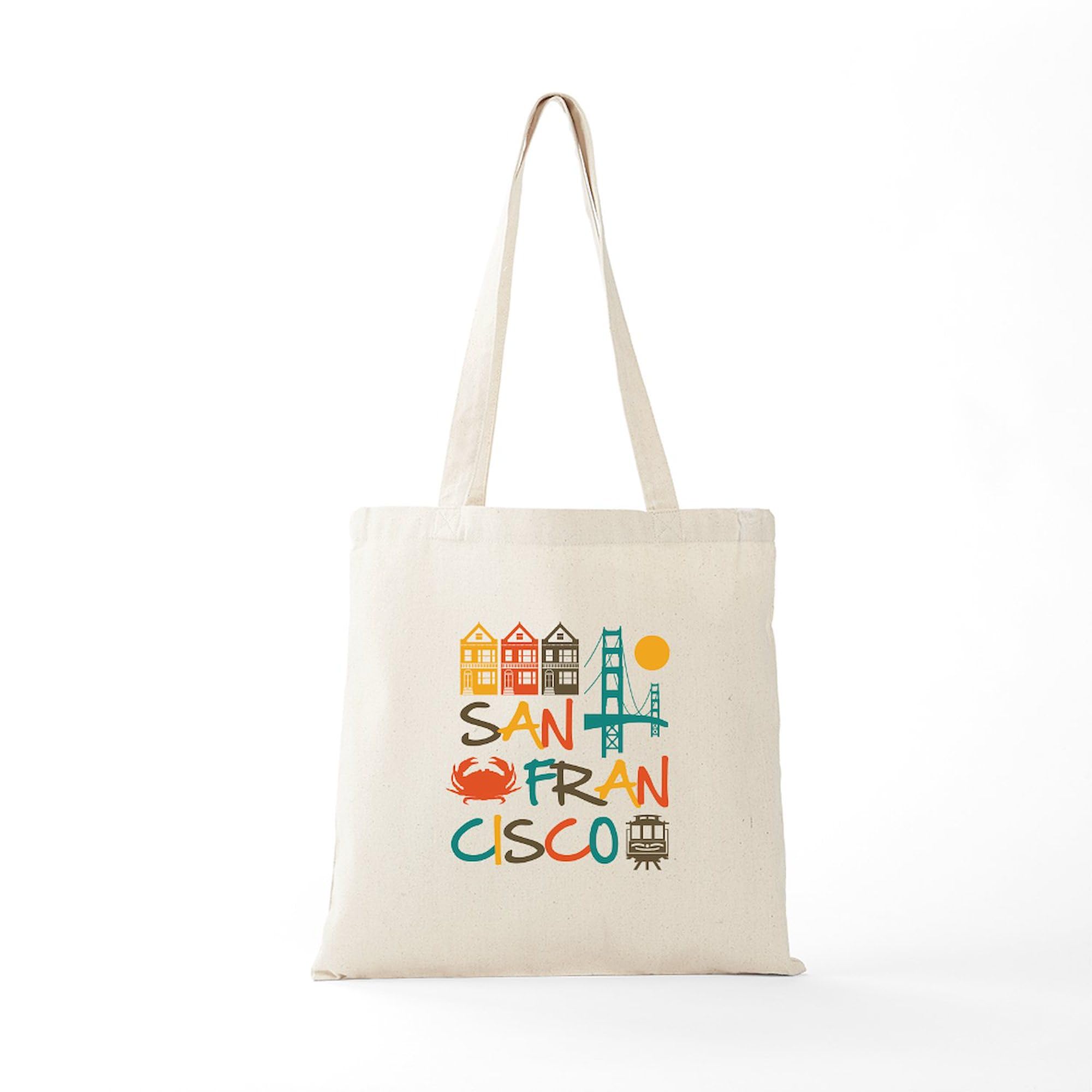 San Francisco Canvas Tote Bag - Eco-Friendly Reusable Shopping Bag with Stylish Design for Groceries, Beach Trips & Daily Use