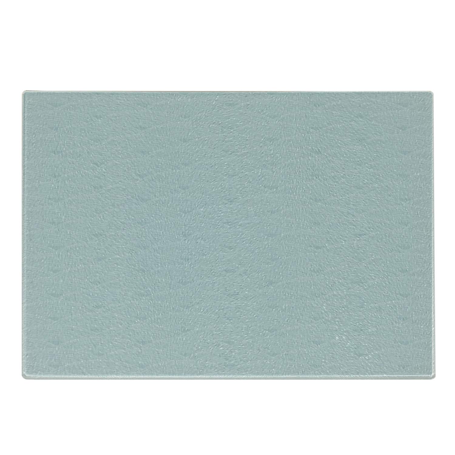 Ambesonne Fish Scale Pattern Tempered Glass Cutting Board - Hand Drawn Doodle Style with Pastel Abstract Waves - Decorative Serving Board for Kitchen, Small Size in Pale Blue Grey White - Perfect for Cheese Platters, Charcuterie & Party Appetizers