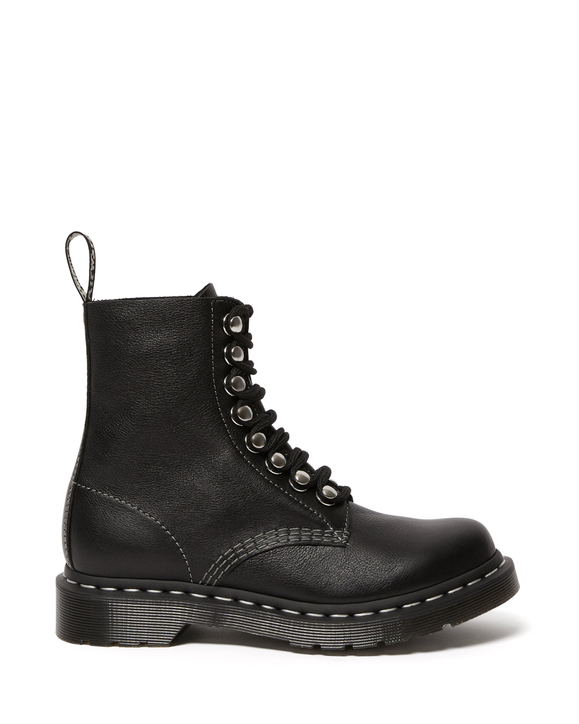 Dr. Martens 1460 Pascal HDW Black Virginia Leather Boots for Men & Women - Classic 8-Eye Combat Boots for Everyday Wear, Work & Outdoor Adventures