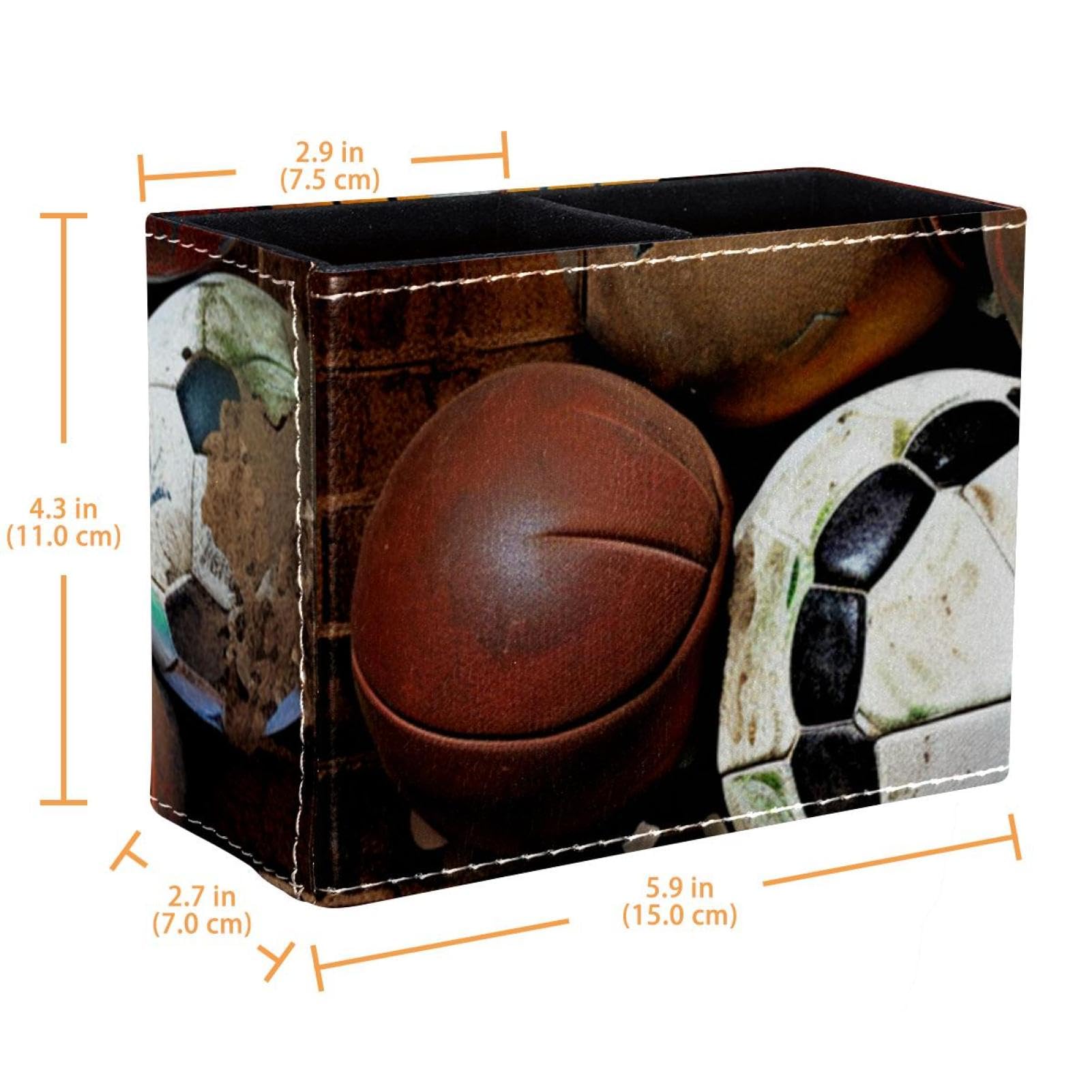 Basketball Pen Holder for Desk - Stylish Pen Organizer with Sports Theme for Office & School Supplies | Perfect Desk Accessory for Basketball, Football, Baseball Fans