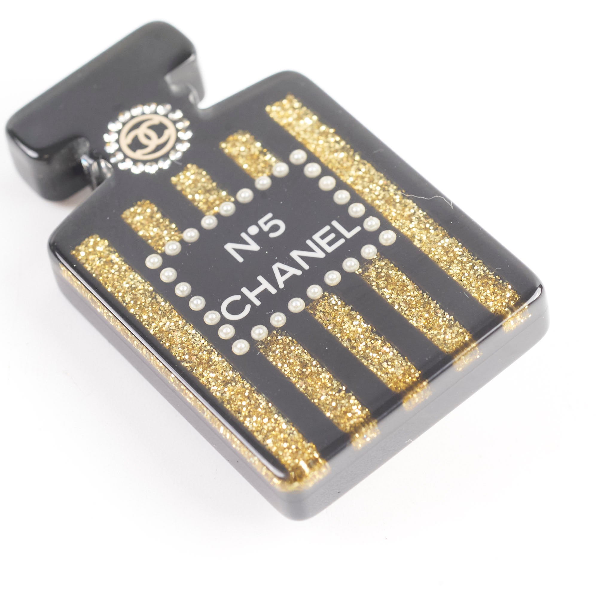 Chanel NO.5 Perfume Bottle Brooch - Elegant Fashion Pin for Women, Vintage Chanel Inspired Jewelry - Perfect for Dresses, Jackets, Scarves & Gift Giving