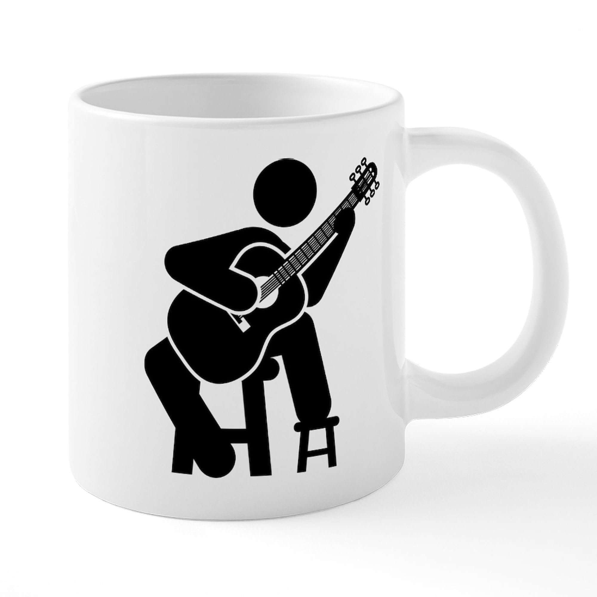 Classical Guitar Design 20 oz Ceramic Coffee Mug - Large Insulated Tea Cup for Musicians, Guitar Lovers - Perfect for Home, Office, or Music Studio Use