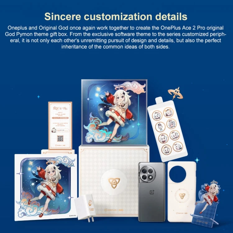 OnePlus Ace 2 Pro Genshin Impact Paimon Edition Smartphone - 16GB RAM 512GB Storage | 120Hz AMOLED Display | 50MP Camera | Gaming Phone for Genshin Impact Fans | Perfect for Mobile Gaming & Streaming