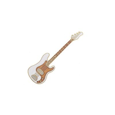 Electric Bass Guitar Pin - White - Perfect for Musicians, Collectors & Music Lovers - Great for Gifts, Decor & Band Merchandise