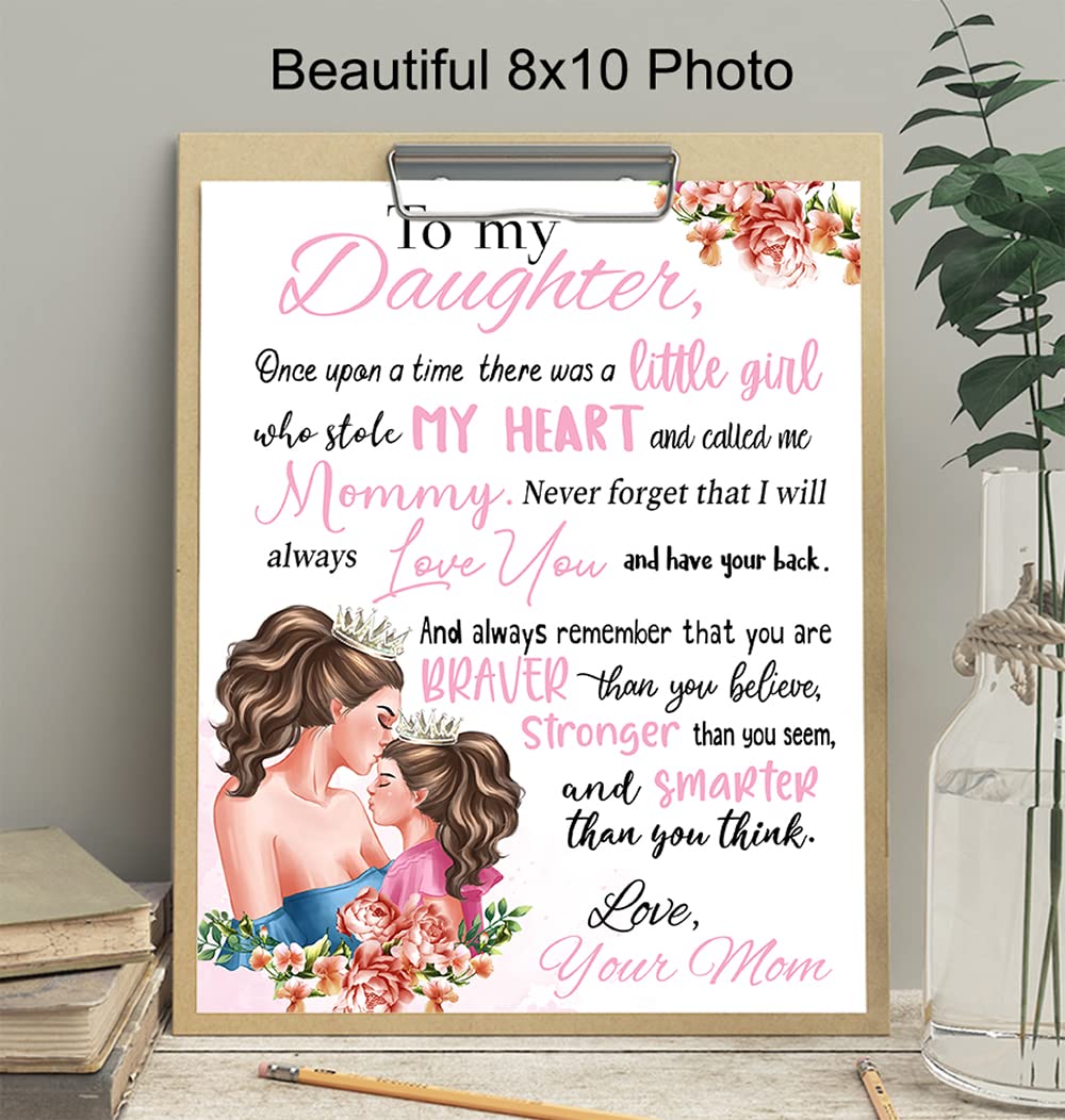 Girls Bedroom Decor - Personalized Gifts for Daughter - Pink Nursery Wall Art - Toddler & Little Girl Room Decor - Cute Baby Girl Nursery Ideas - Perfect for Birthday, Christmas & Room Makeover