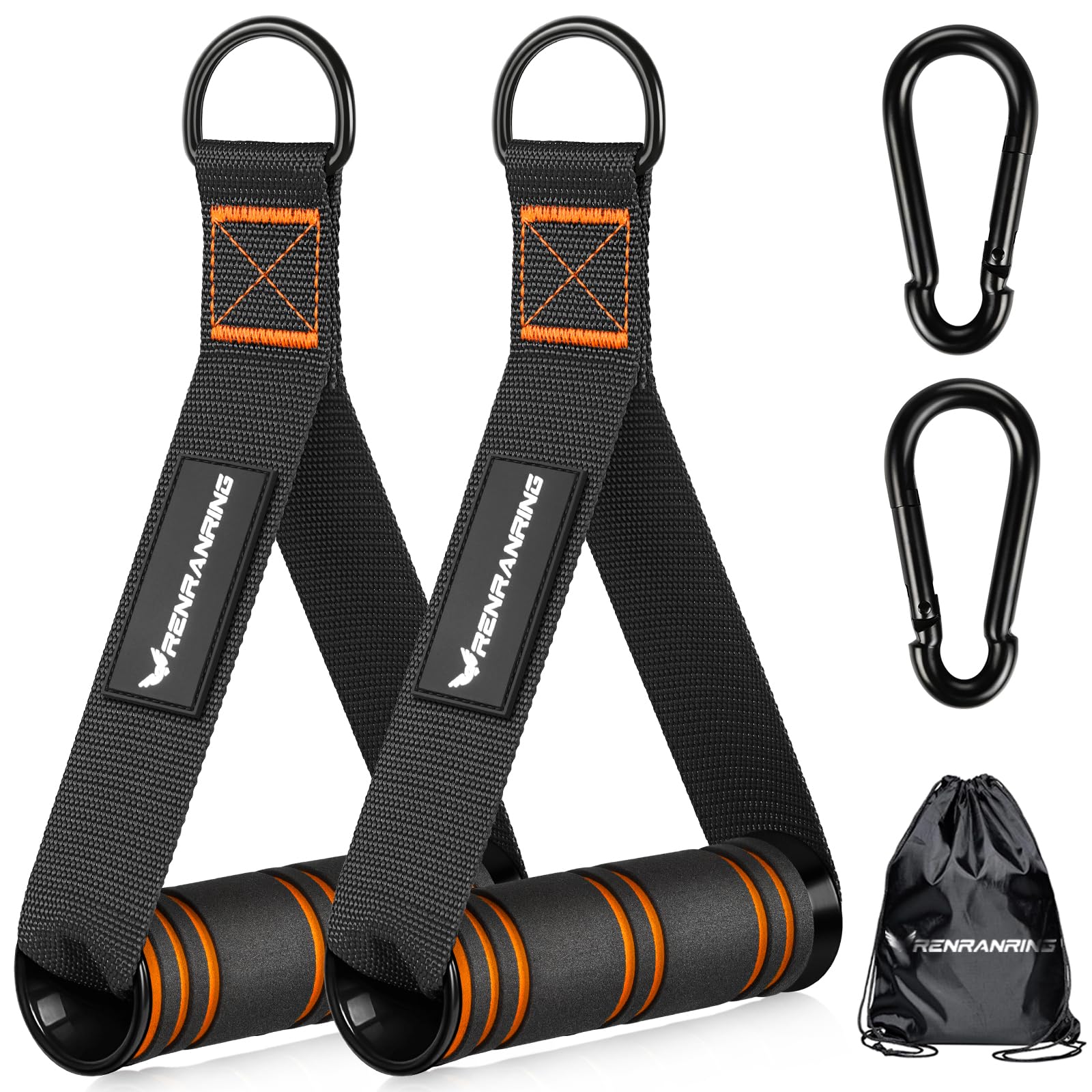 RENRANRING Gym Exercise Handles - Replacement Cable Machine Attachments for Resistance Bands & Strength Training | Pull Down Workout Accessories for Home Gym | Perfect for CrossFit, Weightlifting & Functional Training