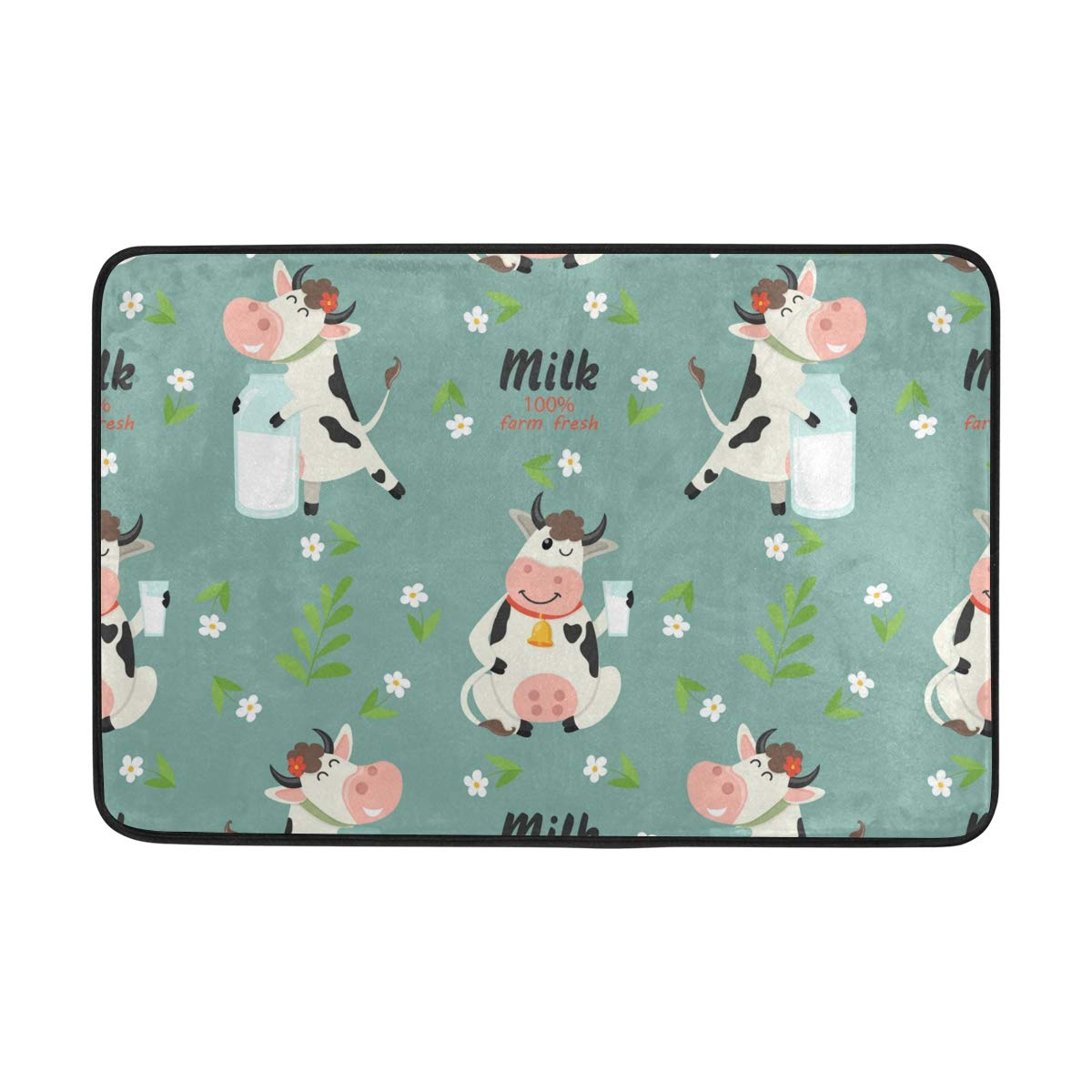 Premium Non-Slip Indoor/Outdoor Doormat - Farmhouse Cow Print Welcome Mat for Front Door, Bathroom & Toilet - Waterproof & Durable Floor Rug for Home Entryway, Patio & Laundry Room Use