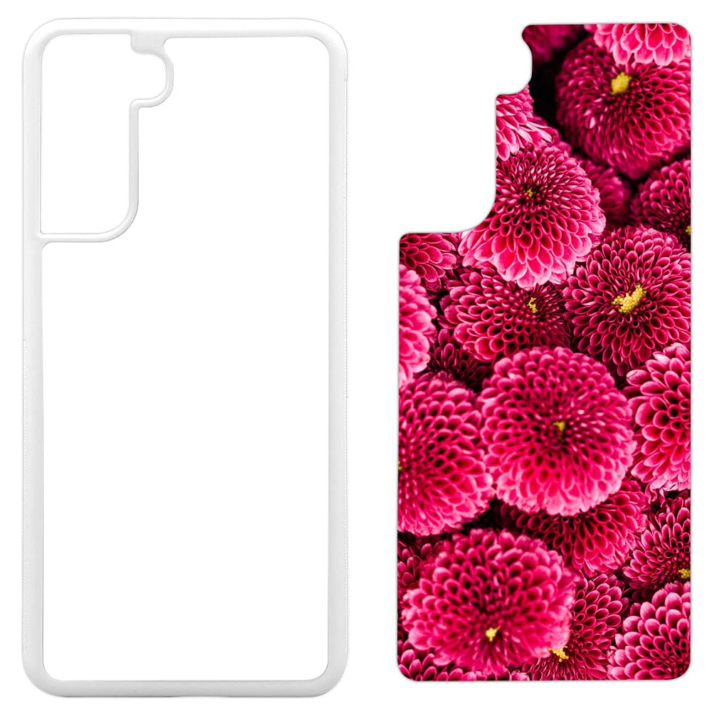 5 Pack Sublimation Phone Cases for Galaxy S21 - White Rubber Blank Dye Cases with Aluminum Inserts | Printable Phone Cover Blanks for DIY Customization | Perfect for Personalized Gifts, Small Business & Craft Projects