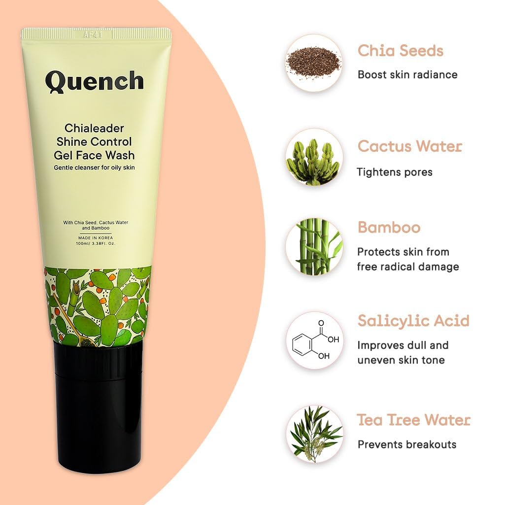 Korean Oil Control Face Wash with Silicone Brush - For Oily Skin & Blackheads - Home & Travel Use