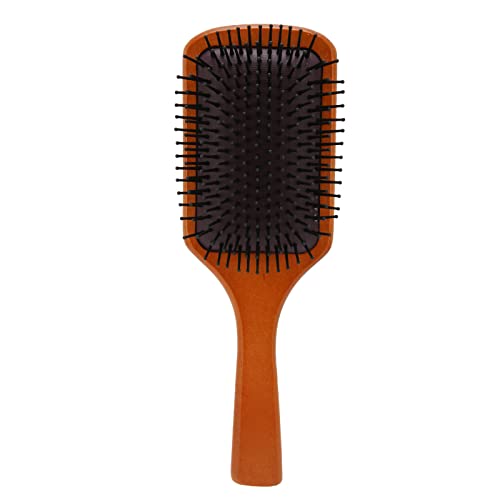 Natural Wooden Paddle Hair Brush with Detangling Tail Comb - Eco-Friendly Beechwood Hairbrush for Women, Men & Kids - Perfect for Thin, Long & Curly Hair Care (Large Size) - Ideal for Daily Styling, Detangling & Salon-Quality Hair Maintenance at Home