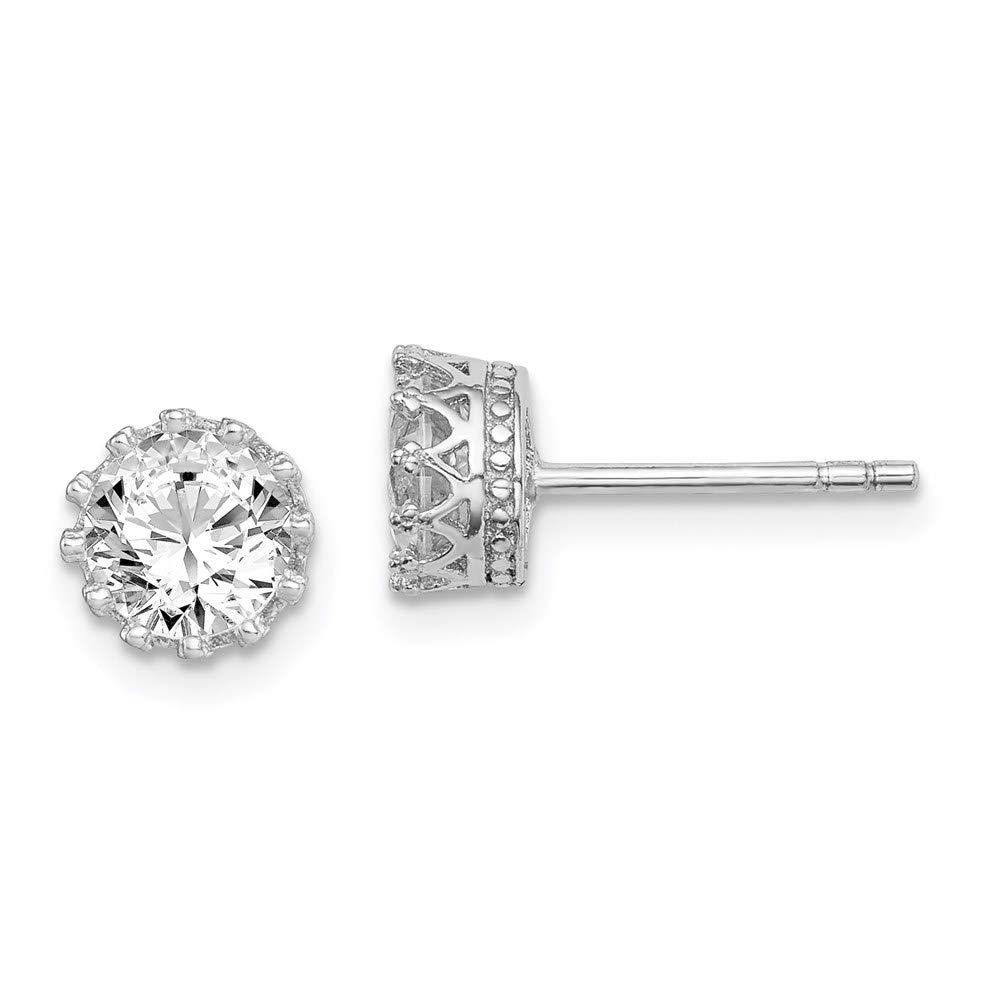 925 Sterling Silver 6mm Cubic Zirconia Stud Earrings for Women - Hypoallergenic Fine Jewelry Gift Set - Perfect for Birthday, Anniversary & Valentine's Day Gifts