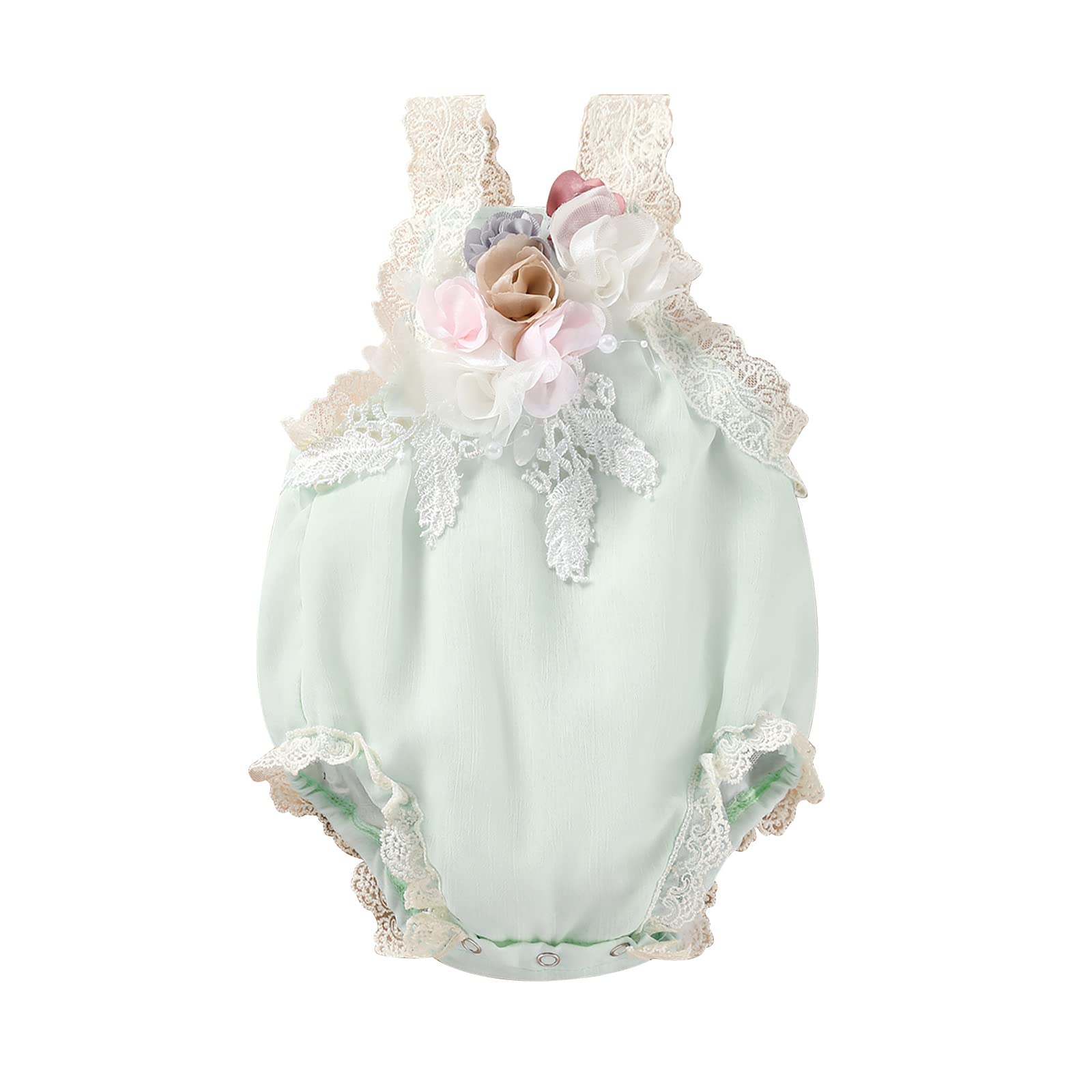 Newborn Baby Girl Clothes Set - Long Sleeve Ribbed Bodysuit with Floral Strap Shorts & Headband - Cute Fall Outfits for Infants - Perfect for Photoshoots, Family Gatherings and Autumn Walks