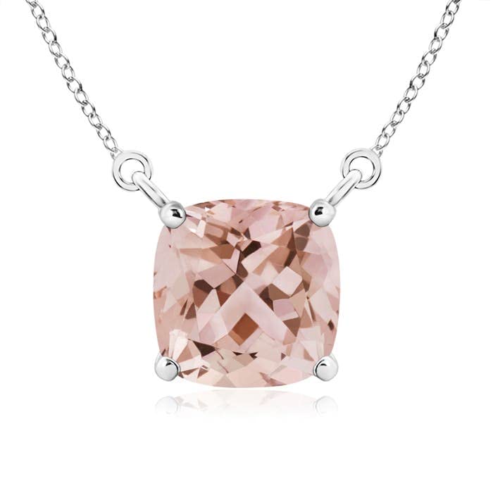 Natural Morganite Solitaire Pendant Necklace for Women - 14K Solid Gold/Platinum Jewelry | Elegant Gift for Birthday, Wedding & Anniversary | Perfect for Date Night, Bridal Shower & Special Occasions