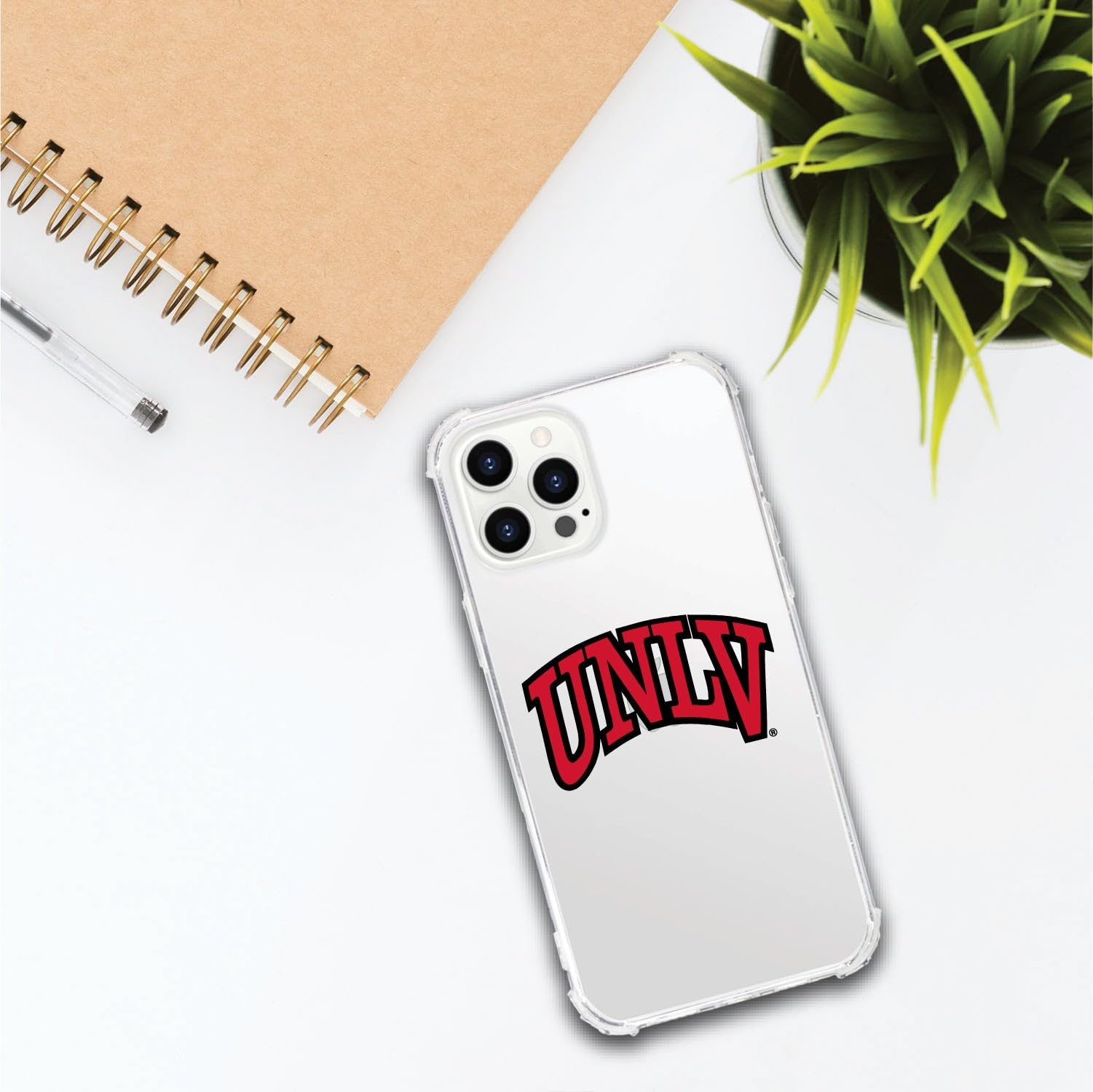 OTM Essentials Rugged Phone Case for iPhone 13 - UNLV University of Nevada Las Vegas Edition | Classic White Design | Shockproof Protection for Daily Use, Travel & Outdoor Activities