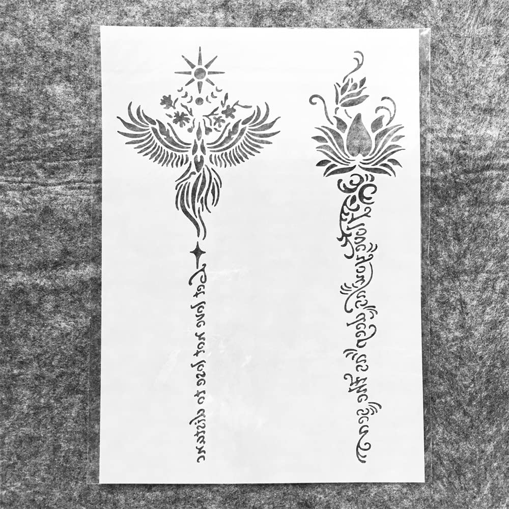 Reusable A4 29x21cm Drawing Stencil for Painting - Emperor Cane Phoenix Design | Perfect for Wood, Canvas, Paper & Wall Art | DIY Craft Stencils for Home Decor & Scrapbooking Projects
