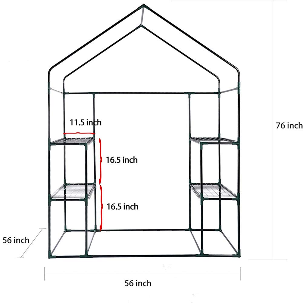 Walk-in Greenhouse for Outdoor Plants - Portable Large 56