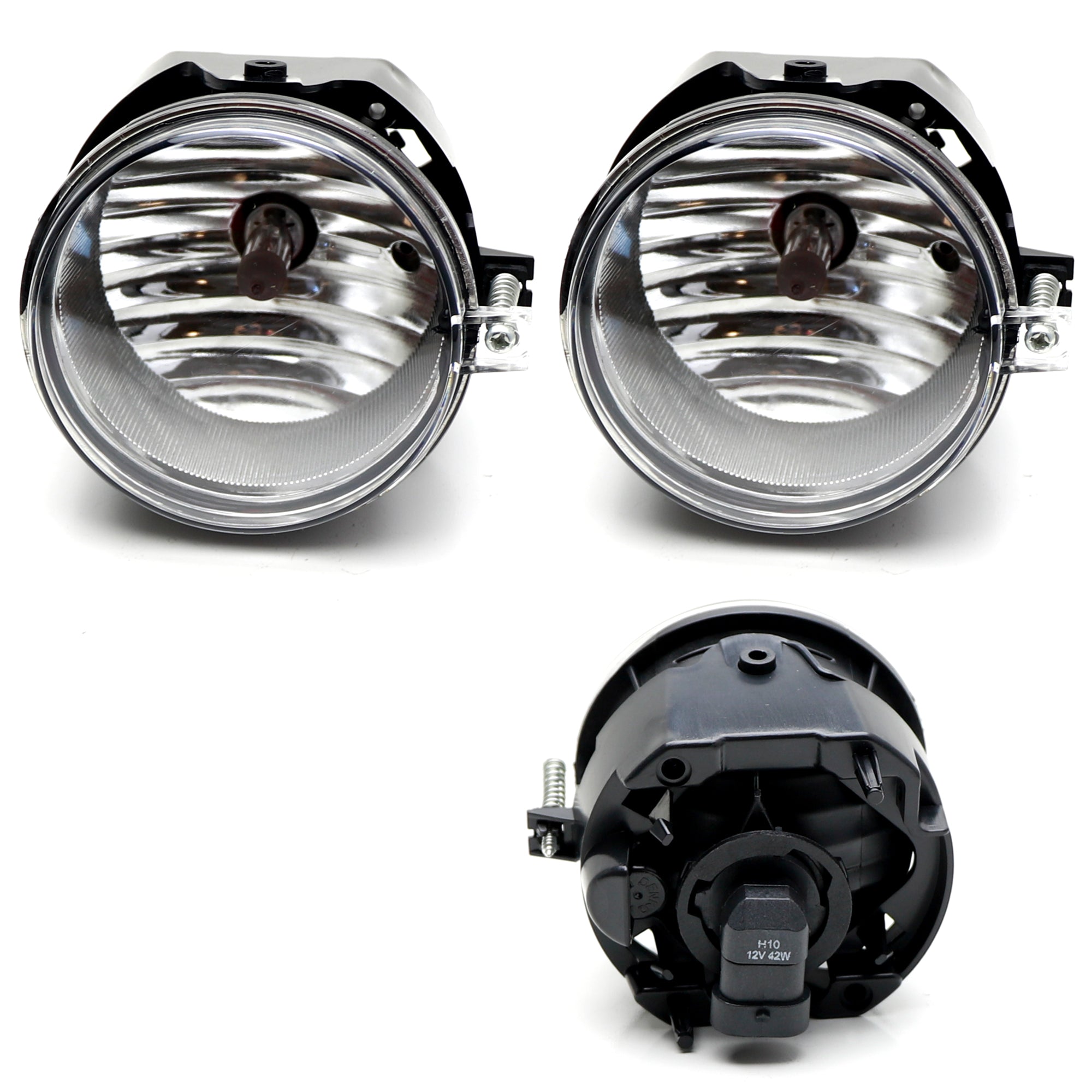 (2) OE Spec Clear Lens Fog Light Assemblies with Bulbs Compatible for 2004 Jeep Grand Cherokee - Perfect for Night Driving & Off-Road Adventures