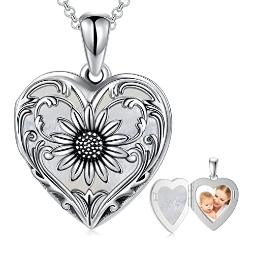 D-White shell locket+photo
