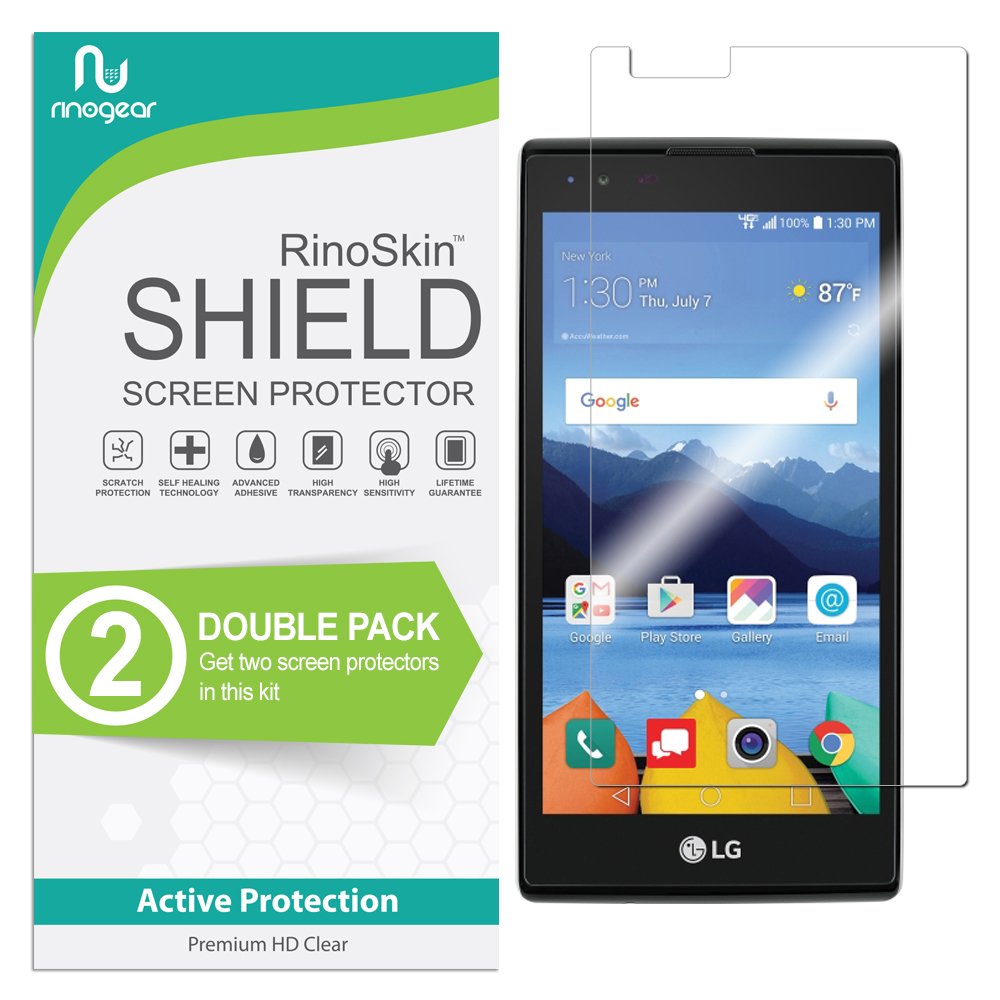RinoGear Screen Protector for LG K8V (2-Pack) - Case Friendly TPU Film with Wet Install Kit for Verizon