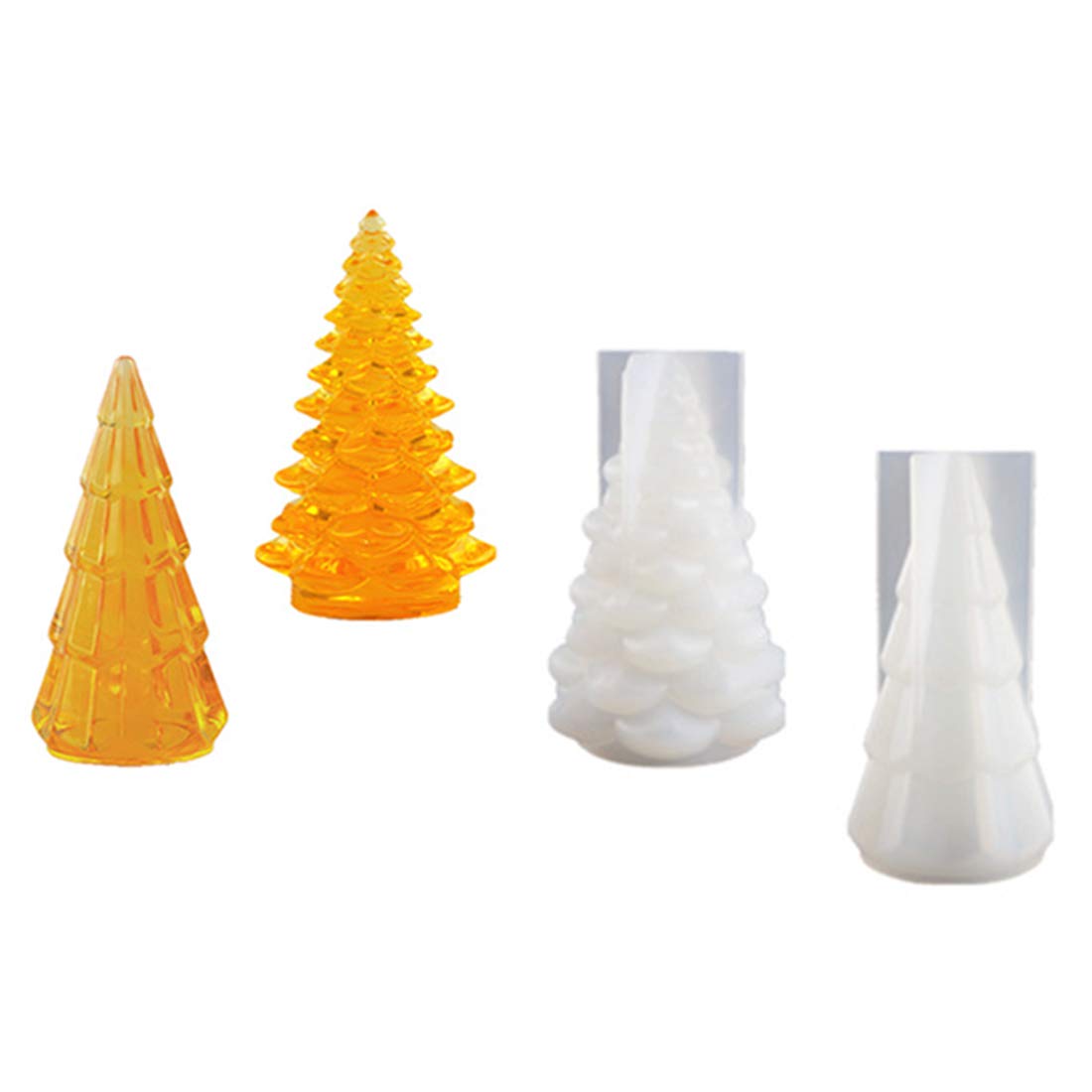FineInno 2-Piece Epoxy Resin Christmas Tree Silicone Molds for DIY Candle, Wax, Soap Making - Holiday Decor, Aromatherapy, Party & Home Decoration (Perfect for Xmas Crafts, Gift Wrapping & Festive Centerpieces)