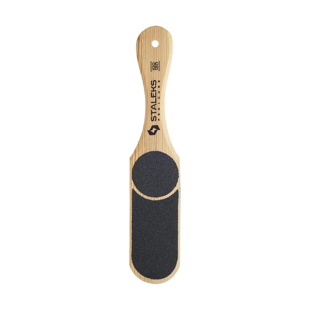 Staleks Professional Foot File for Pedicure - 60/80/100/120 Grit Pumice Stone - Classic Black & Cream Colors - Perfect for Dry, Cracked Heels & Callus Removal at Home or Salon